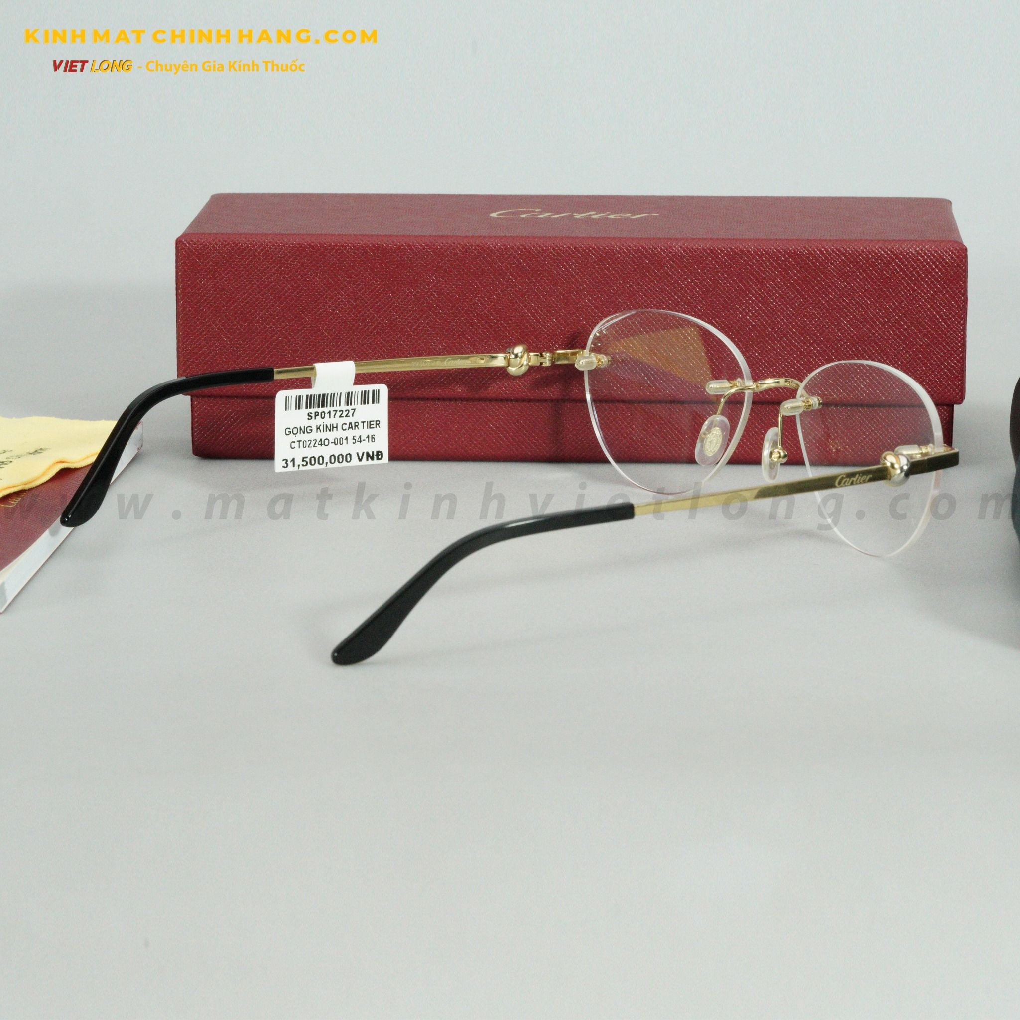  GỌNG KÍNH CARTIER CT0224O-001 54-16 