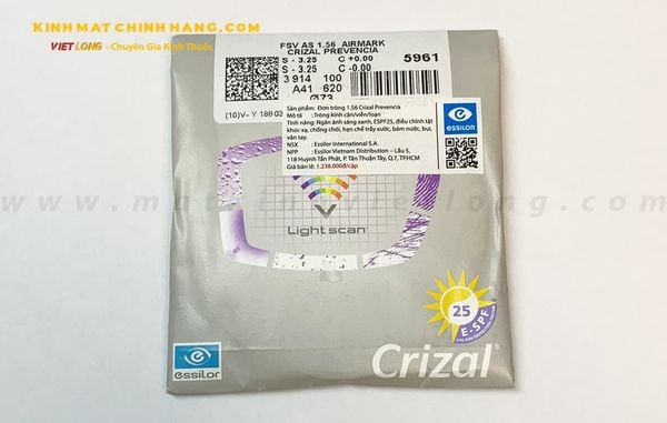  TRÒNG ESSILOR CRIZAL PREVENCIA 1.56 