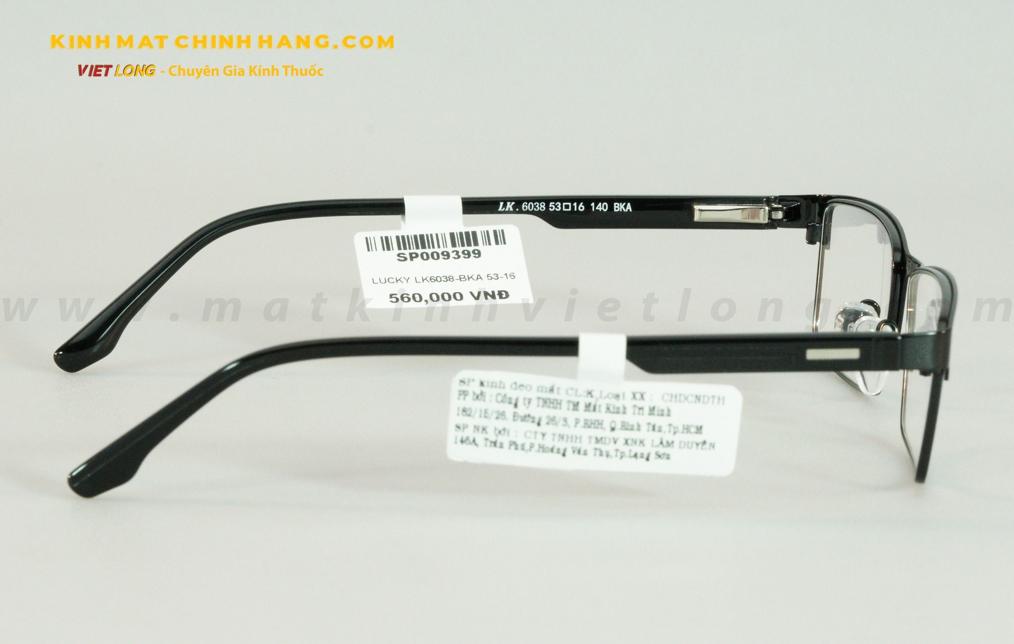  GỌNG KÍNH LUCKY LK6038-BKA 53-16 