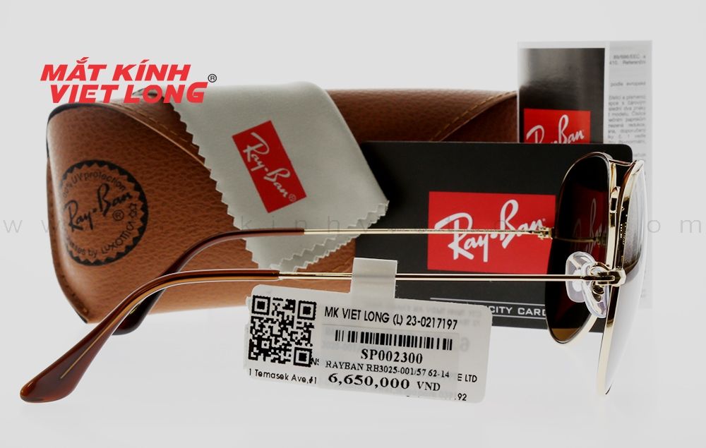  KÍNH MÁT RAYBAN RB3025-001/57 62-14 