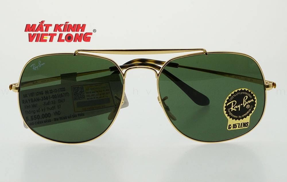  KÍNH MÁT RAYBAN RB3561-001 57-17 