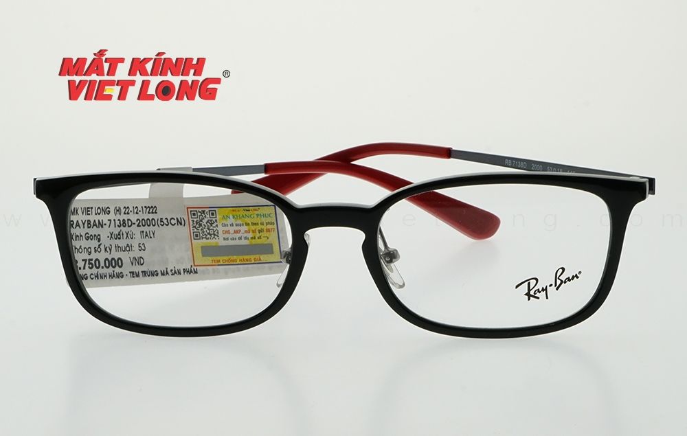  GỌNG KÍNH RAYBAN RB7138D-2000 53-18 