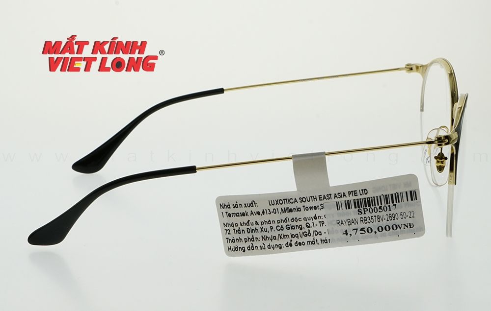  GỌNG KÍNH RAYBAN RB3578V-2890 50-22 