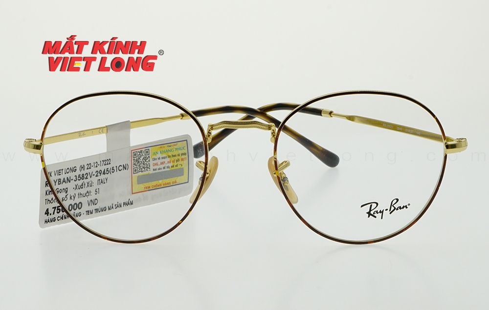  GỌNG KÍNH RAYBAN RB3582V-2945 51-20 