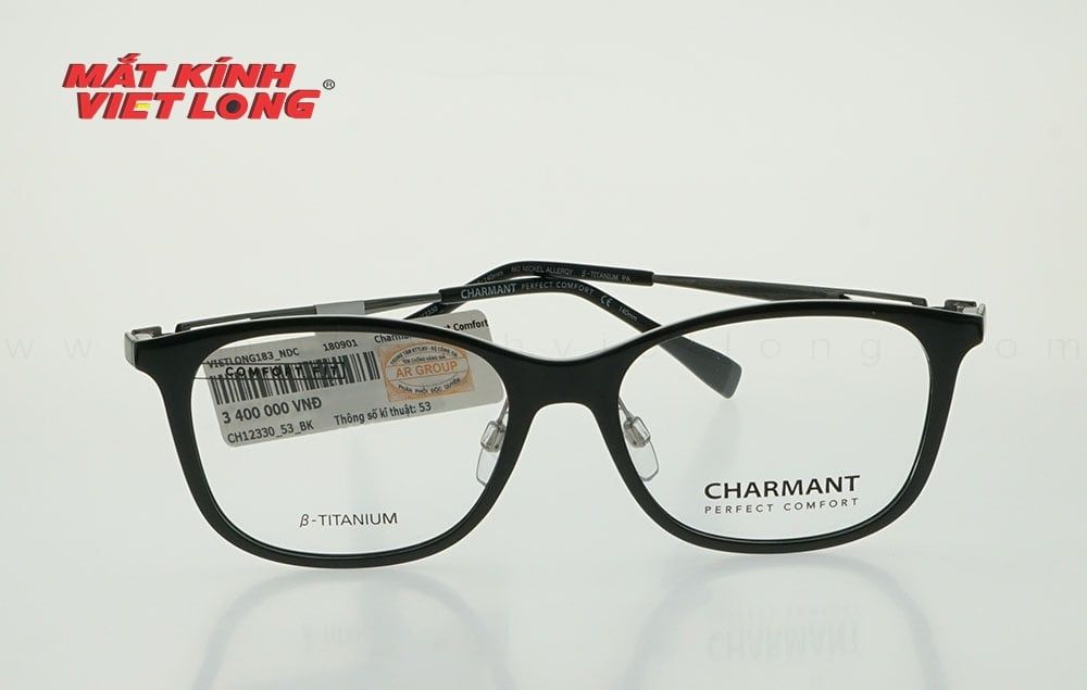  GỌNG KÍNH CHARMANT CH12330-BK 53-16 