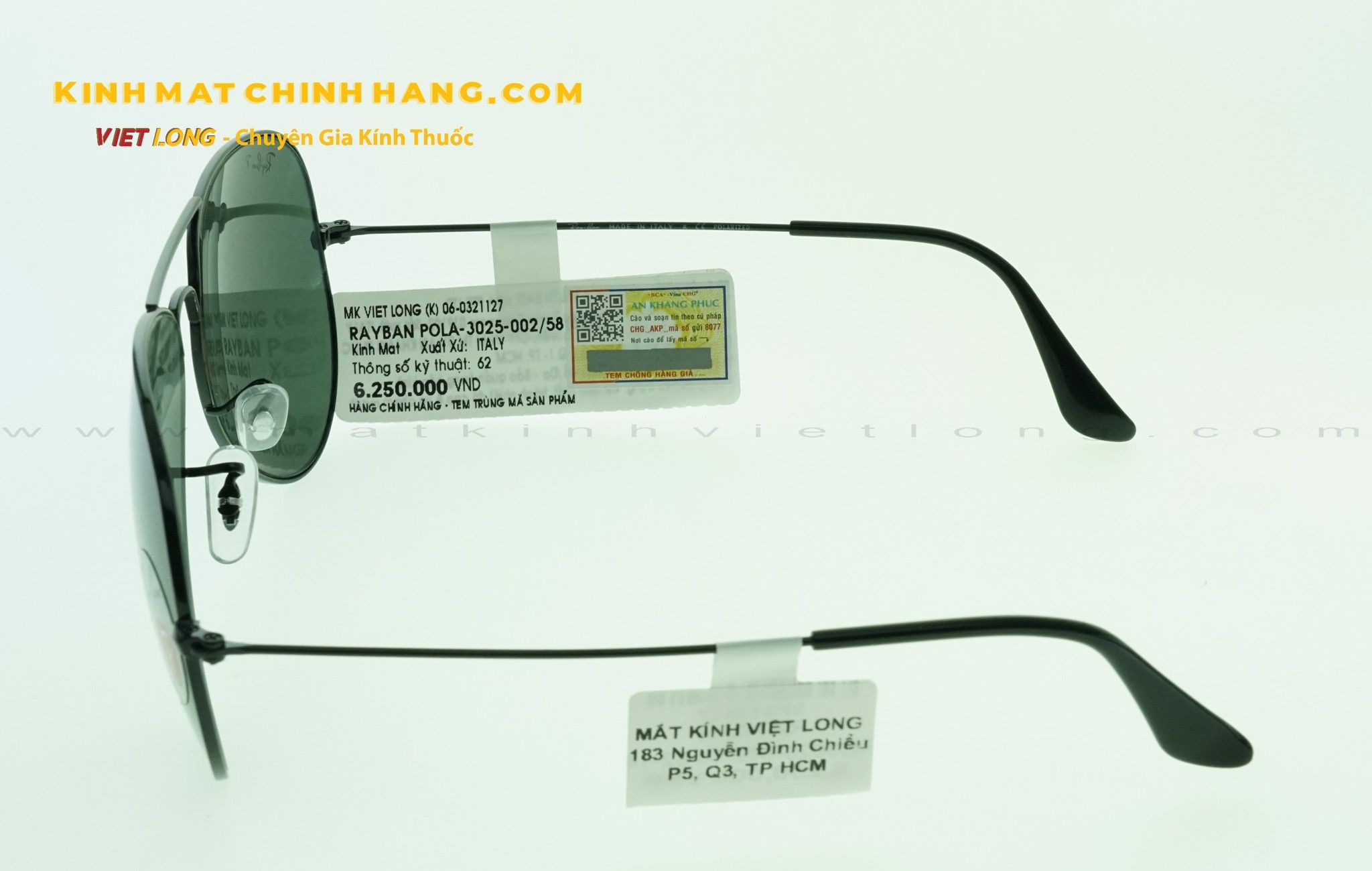  KÍNH MÁT RAYBAN RB3025-002/58 62-14 