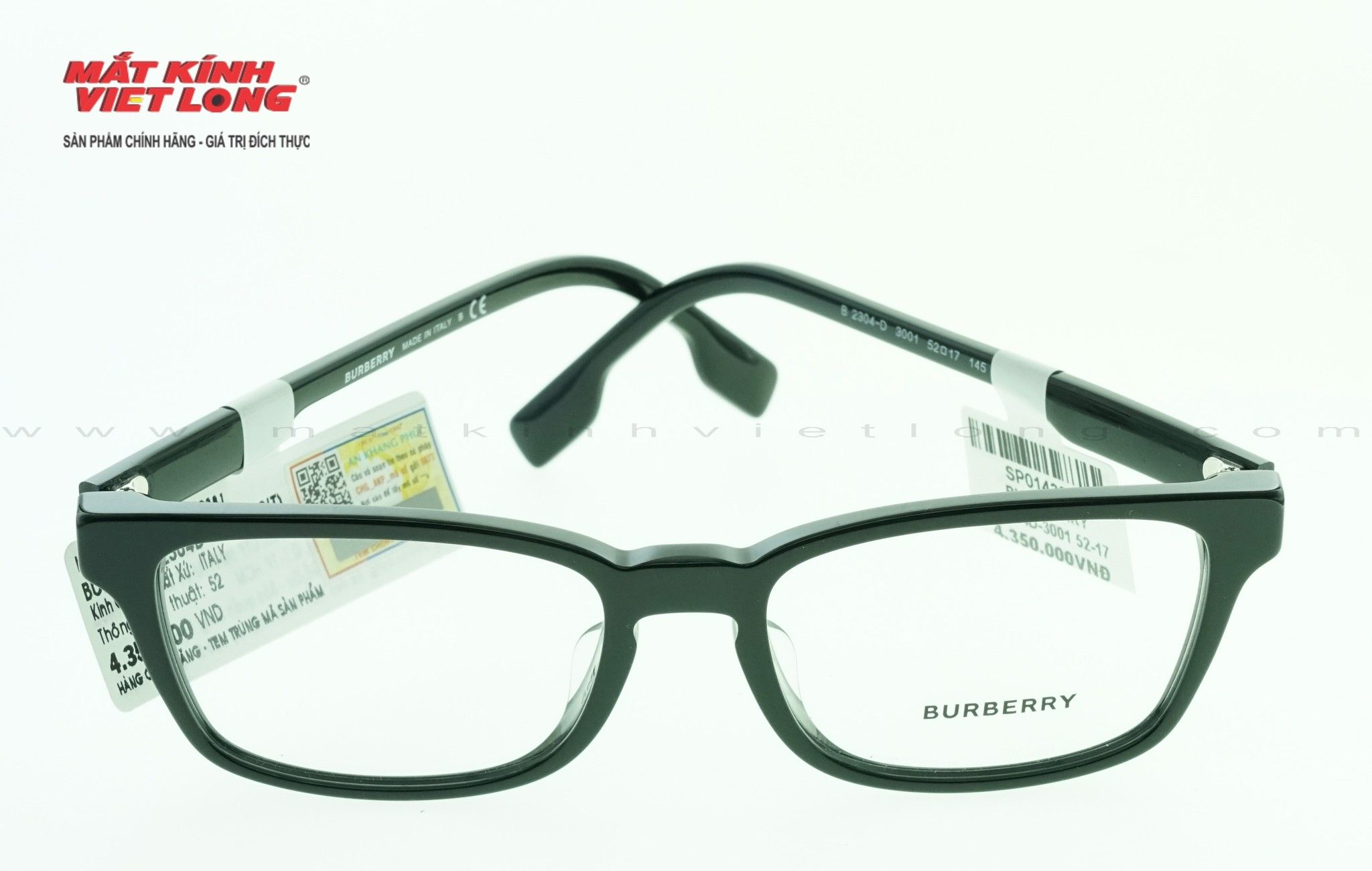  GỌNG KÍNH BURBERRY B2304D-3001 52-17 