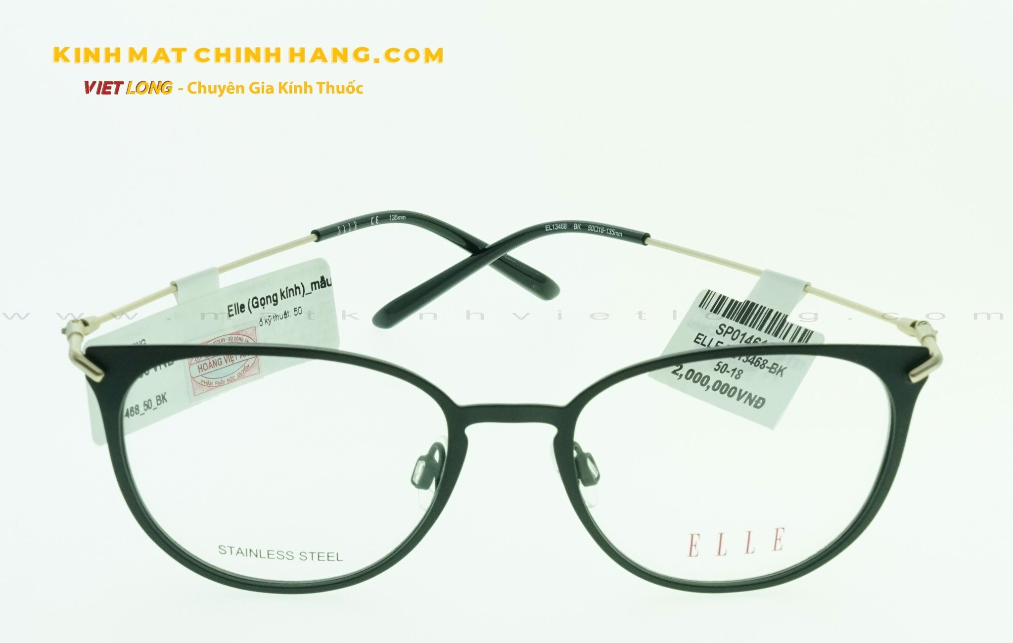  GỌNG KÍNH ELLE EL13468-BK 50-18 