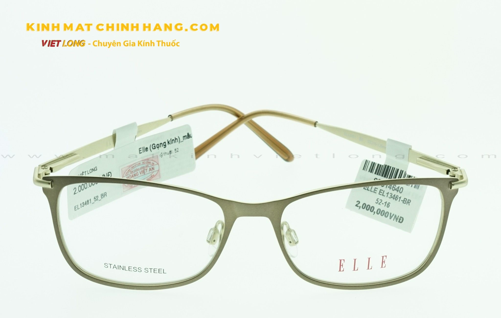  GỌNG KÍNH ELLE EL13461-BR 52-16 