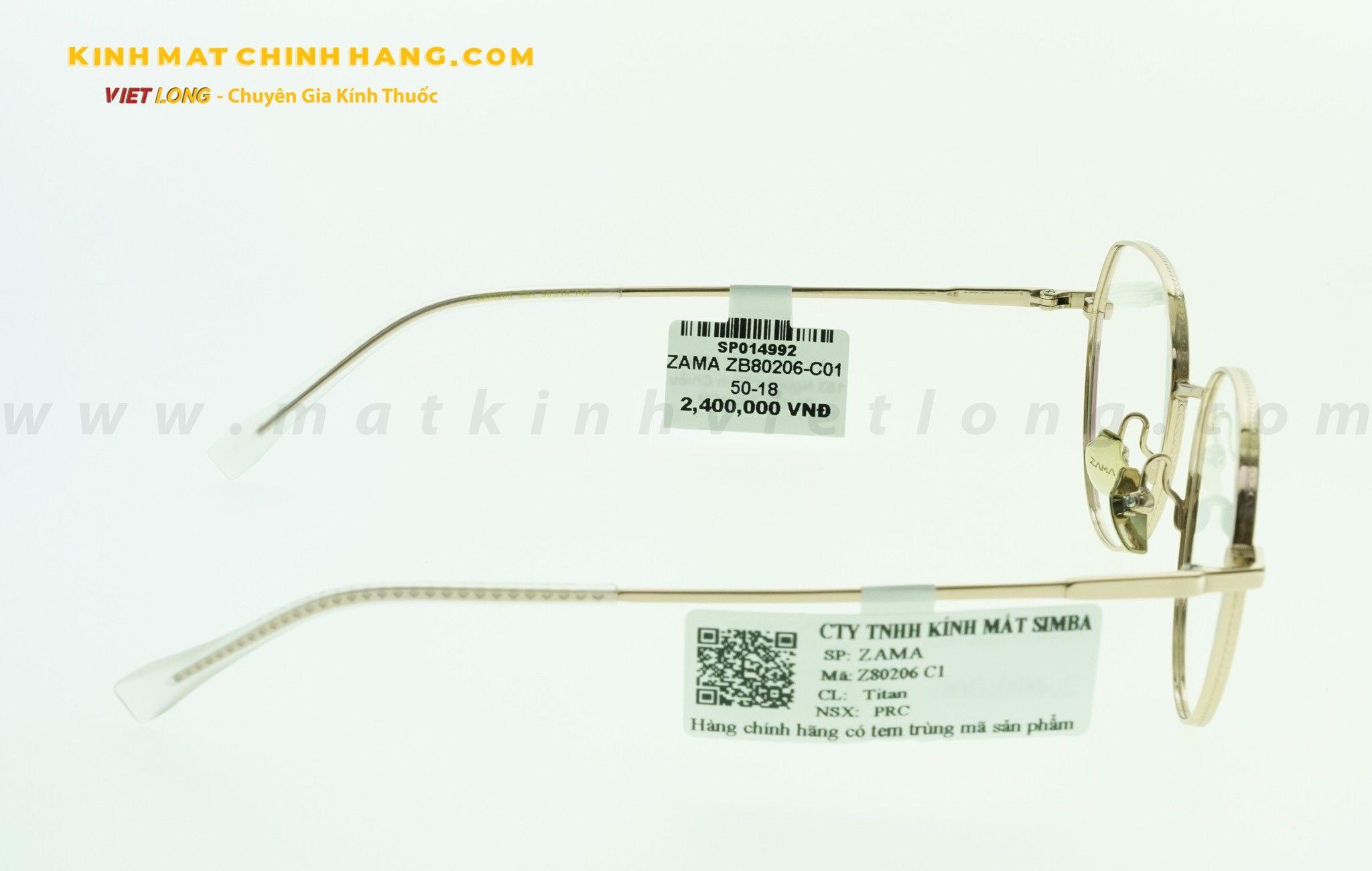  GỌNG KÍNH ZAMA ZB80206-C01 50-18 