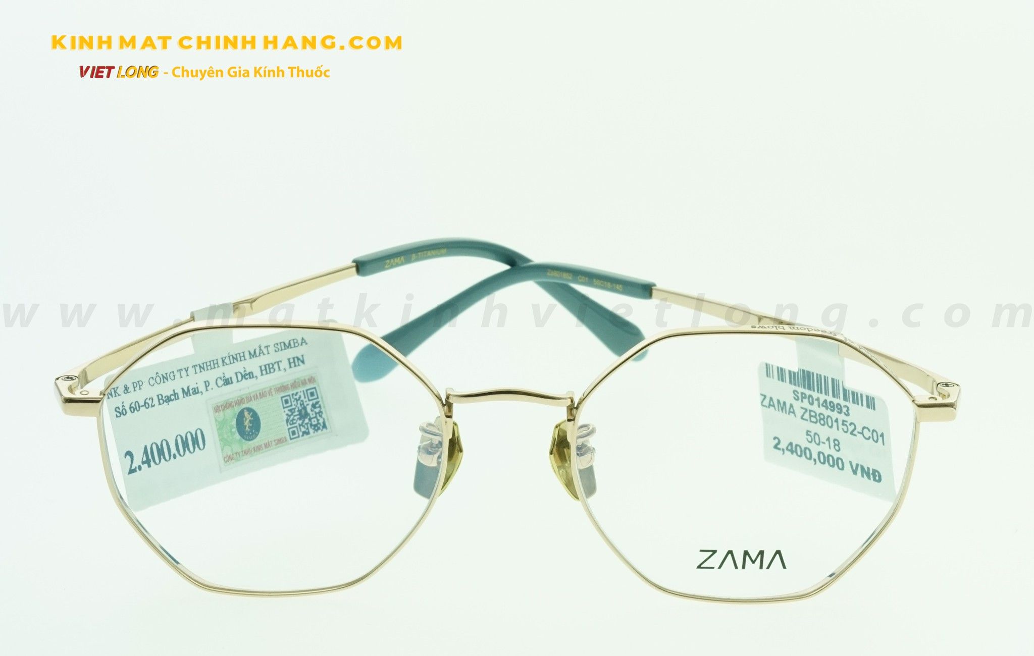  GỌNG KÍNH ZAMA ZB80152-C01 50-18 