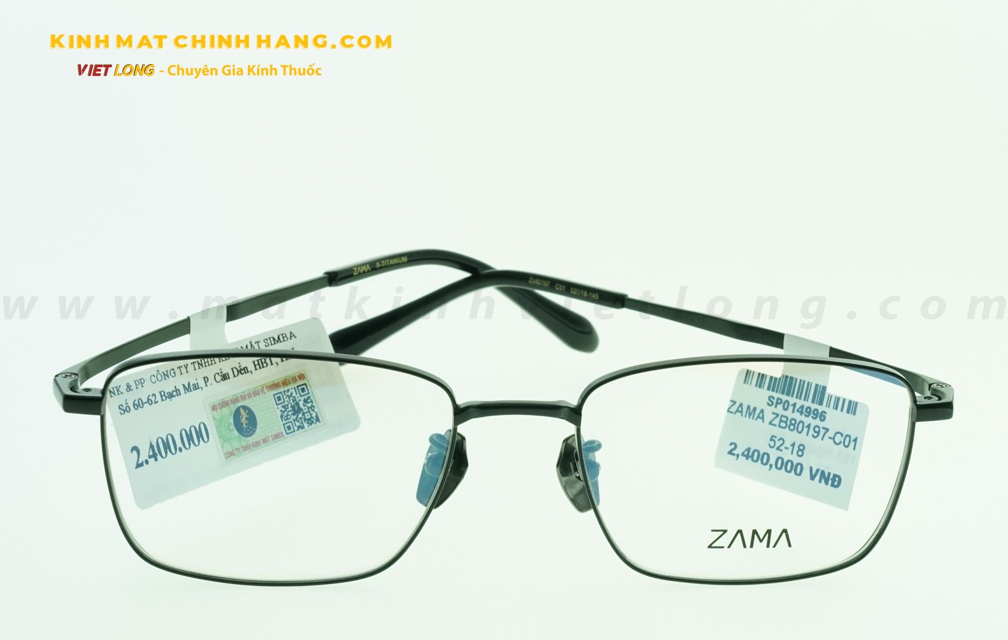  GỌNG KÍNH ZAMA ZB80197-C01 52-18 