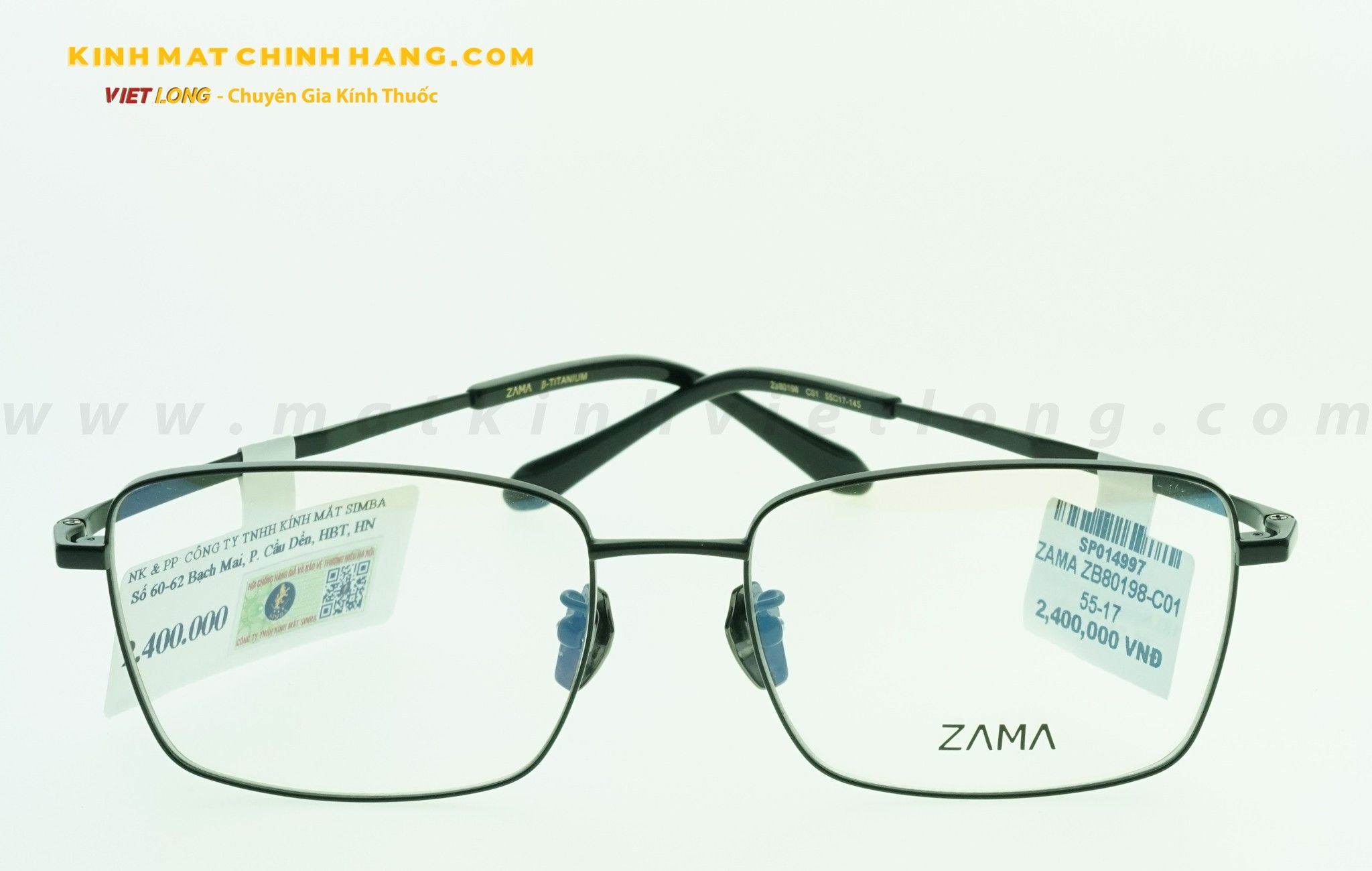  GỌNG KÍNH ZAMA ZB80198-C01 55-17 