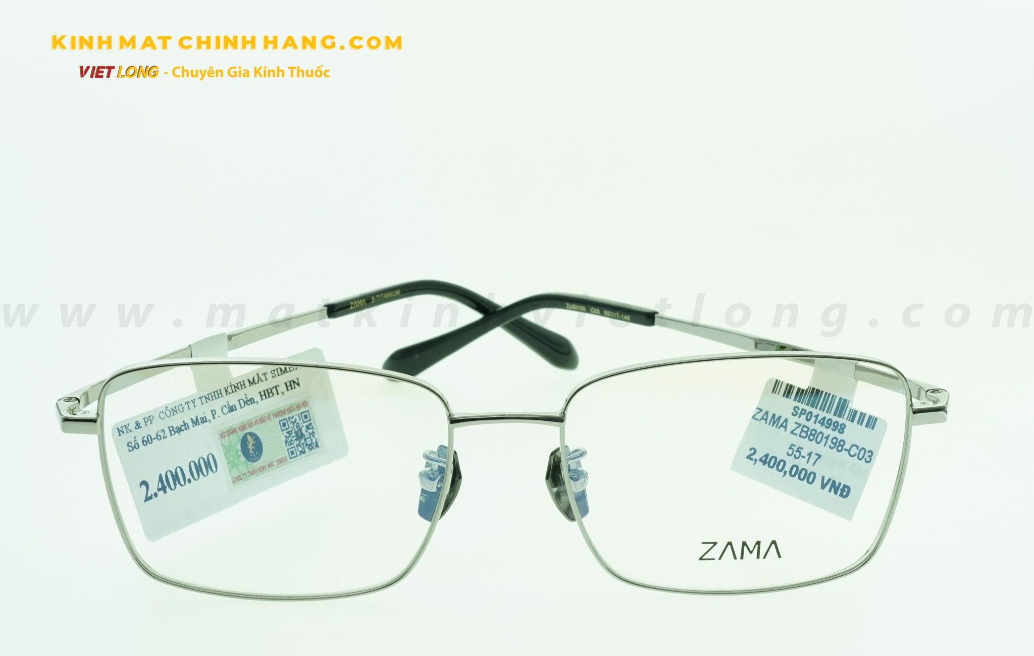  GỌNG KÍNH ZAMA ZB80198-C03 55-17 