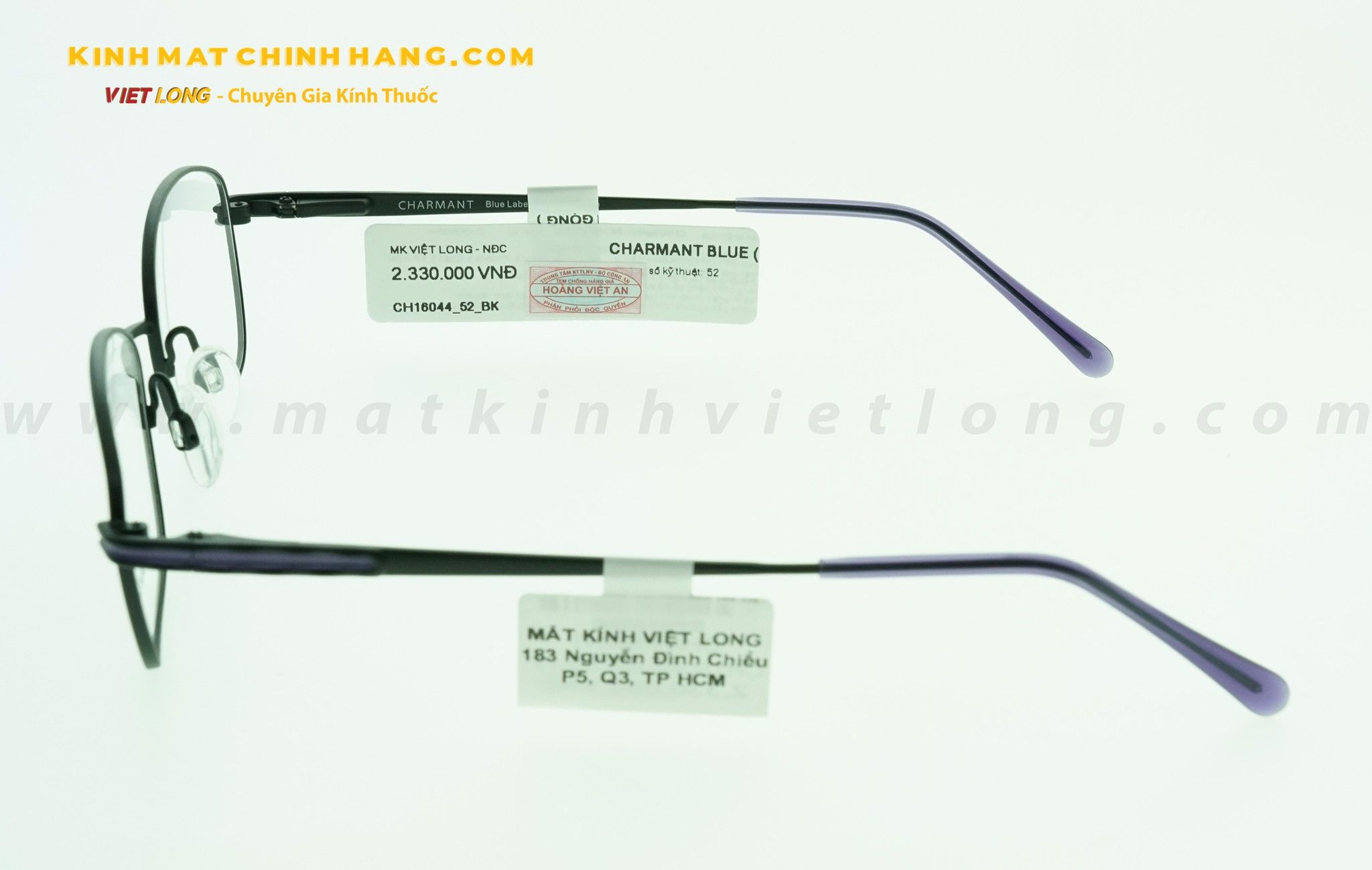  GỌNG KÍNH CHARMANT CH16044-BK 52-17 