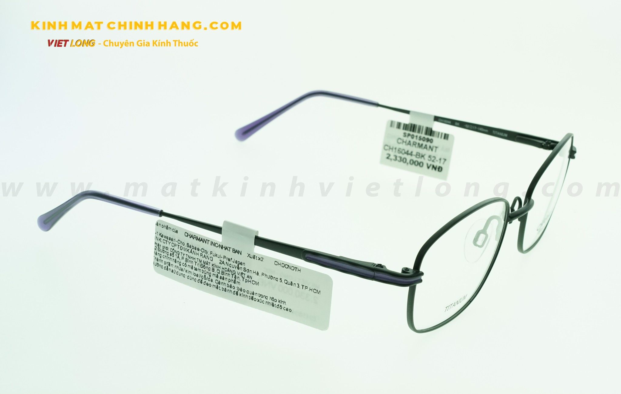  GỌNG KÍNH CHARMANT CH16044-BK 52-17 