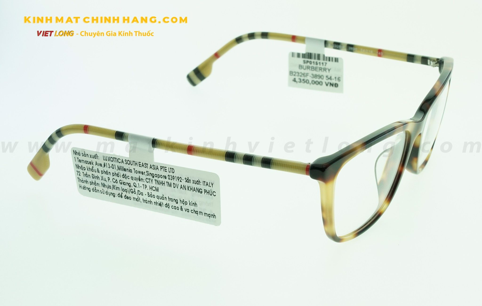  GỌNG KÍNH BURBERRY B2326F-3890 54-16 