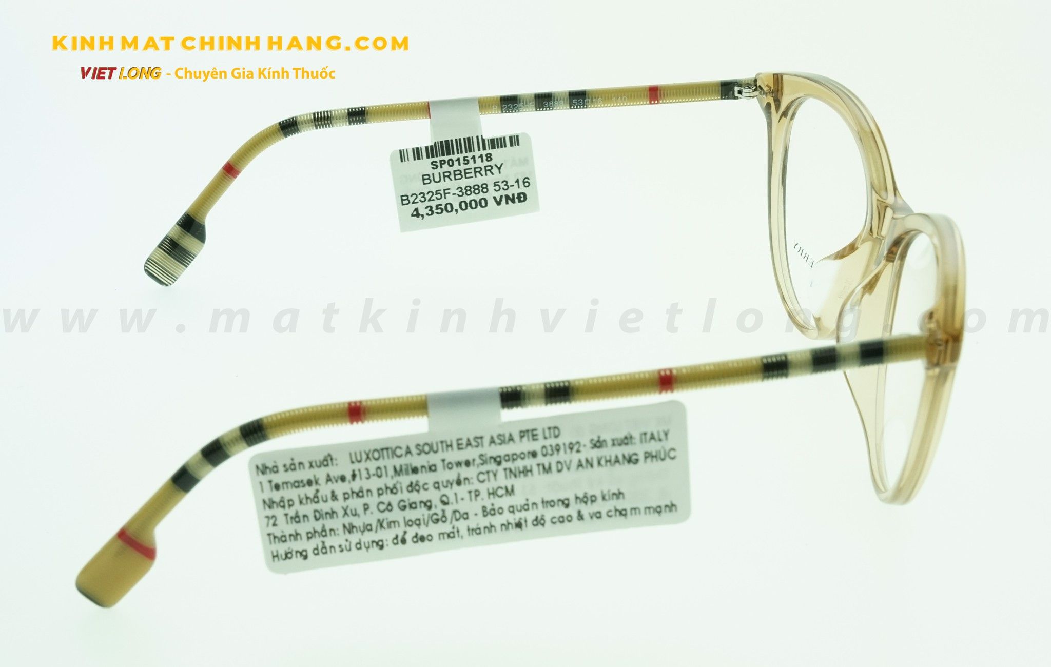  GỌNG KÍNH BURBERRY B2325F-3888 53-16 