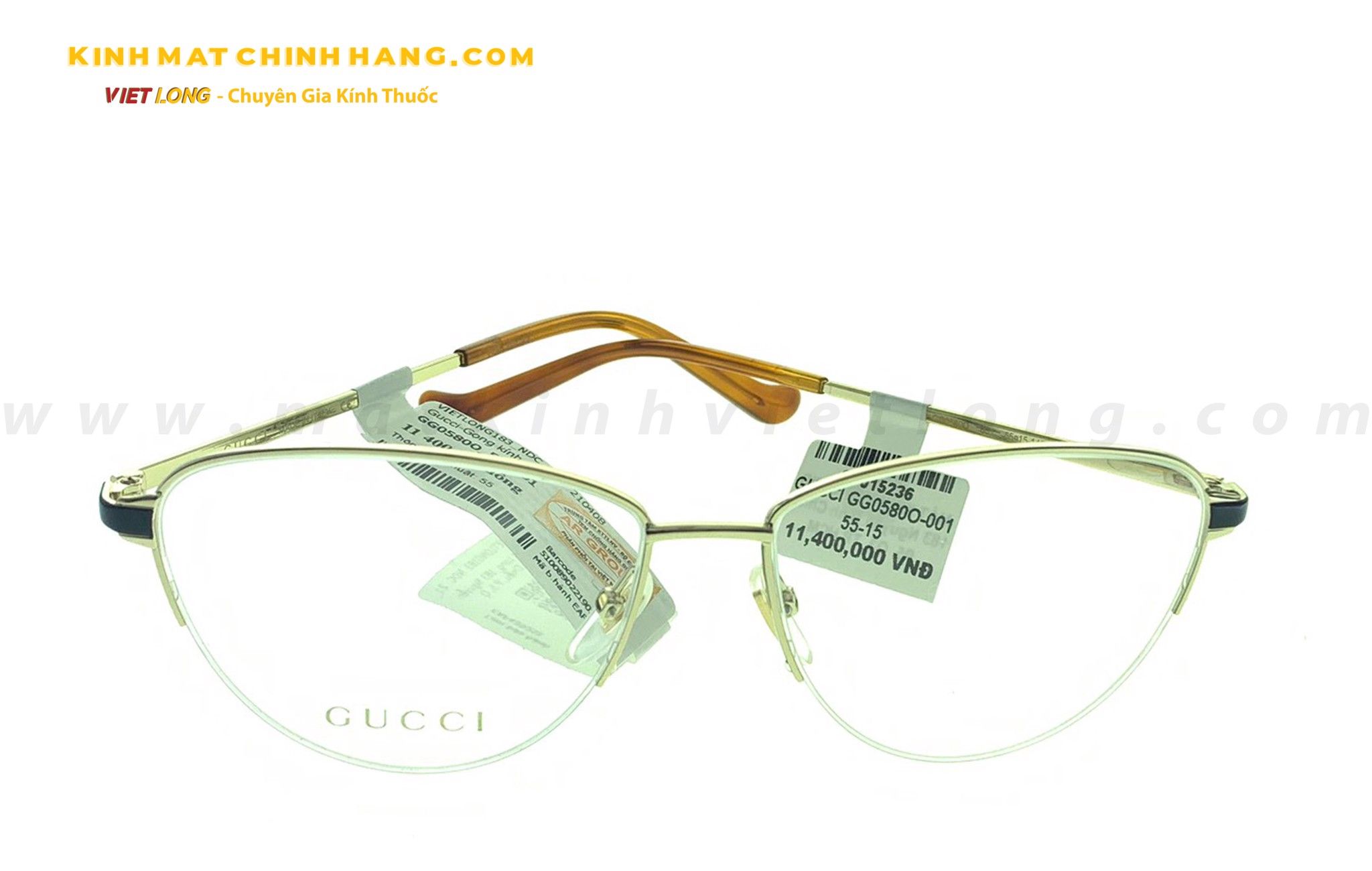  GỌNG KÍNH GUCCI GG0580O-001 55-15 