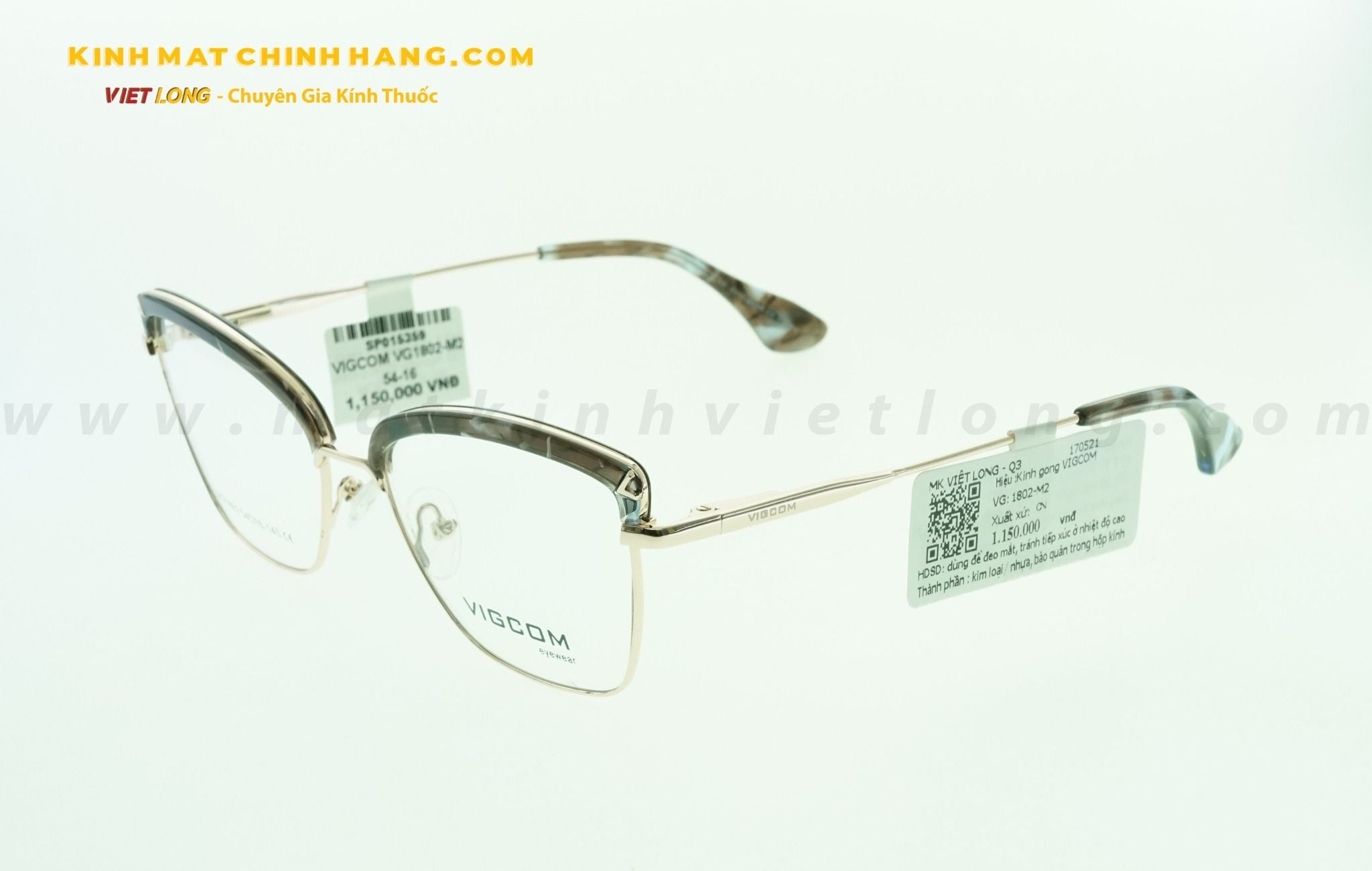  GỌNG KÍNH VIGCOM VG1802-M2 54-16 