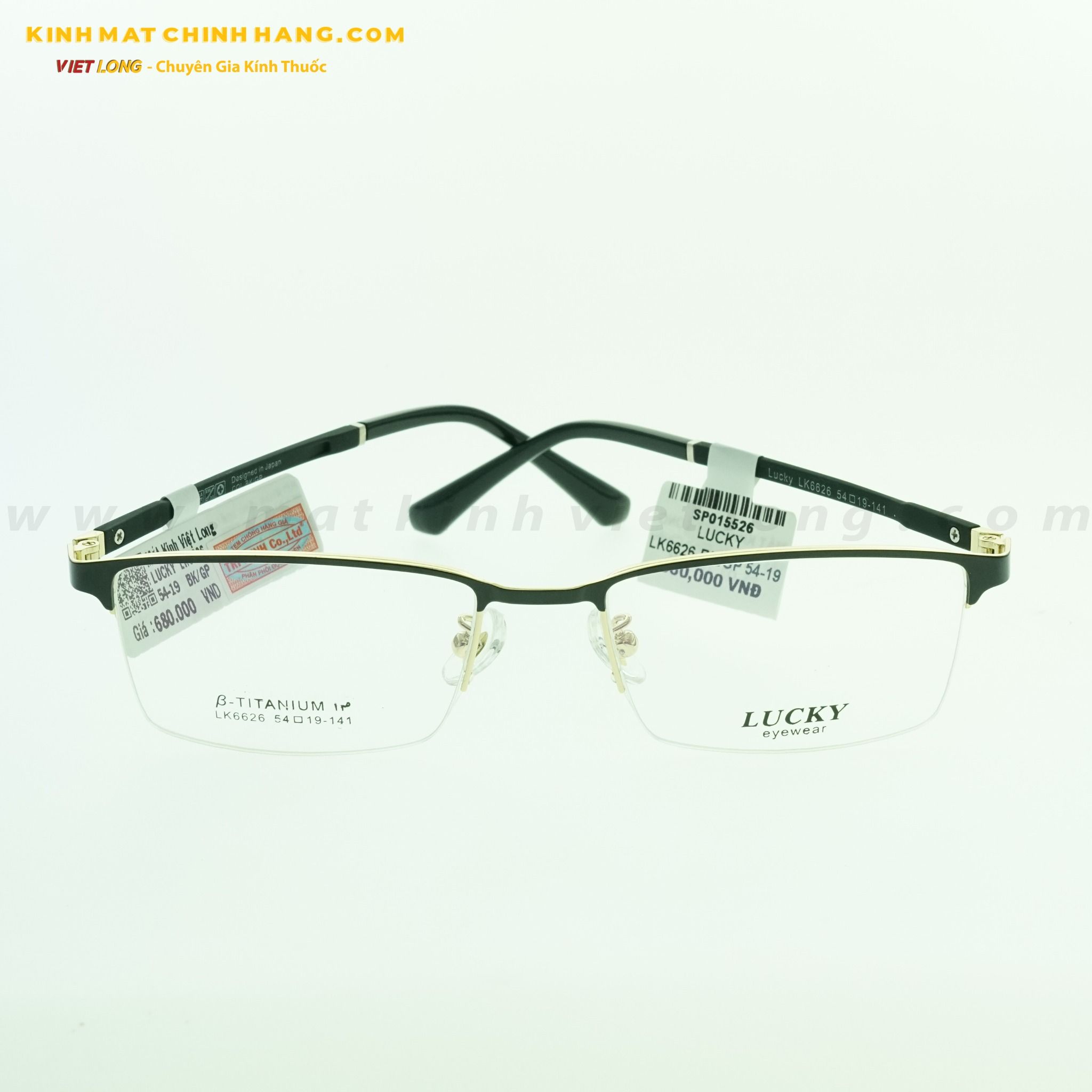  GỌNG KÍNH LUCKY LK6626-BK/GP 54-19 