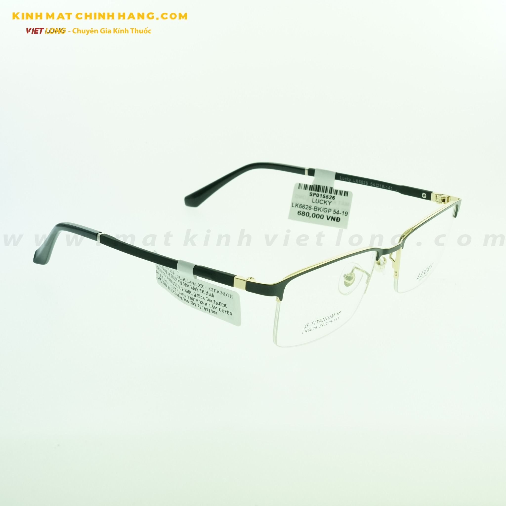  GỌNG KÍNH LUCKY LK6626-BK/GP 54-19 