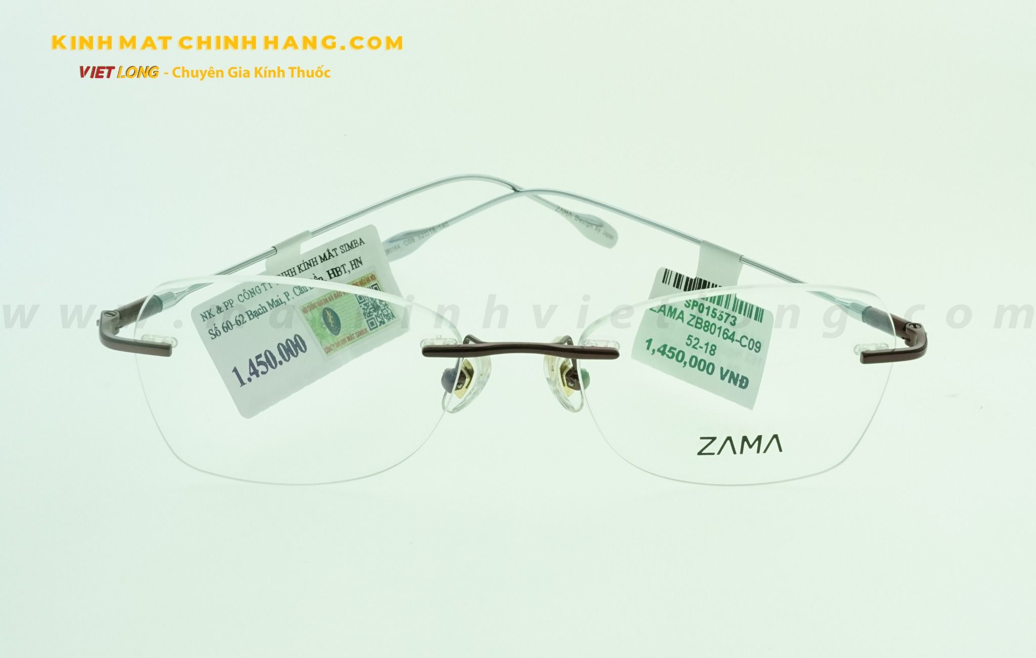  GỌNG KÍNH ZAMA ZB80164-C09 52-18 