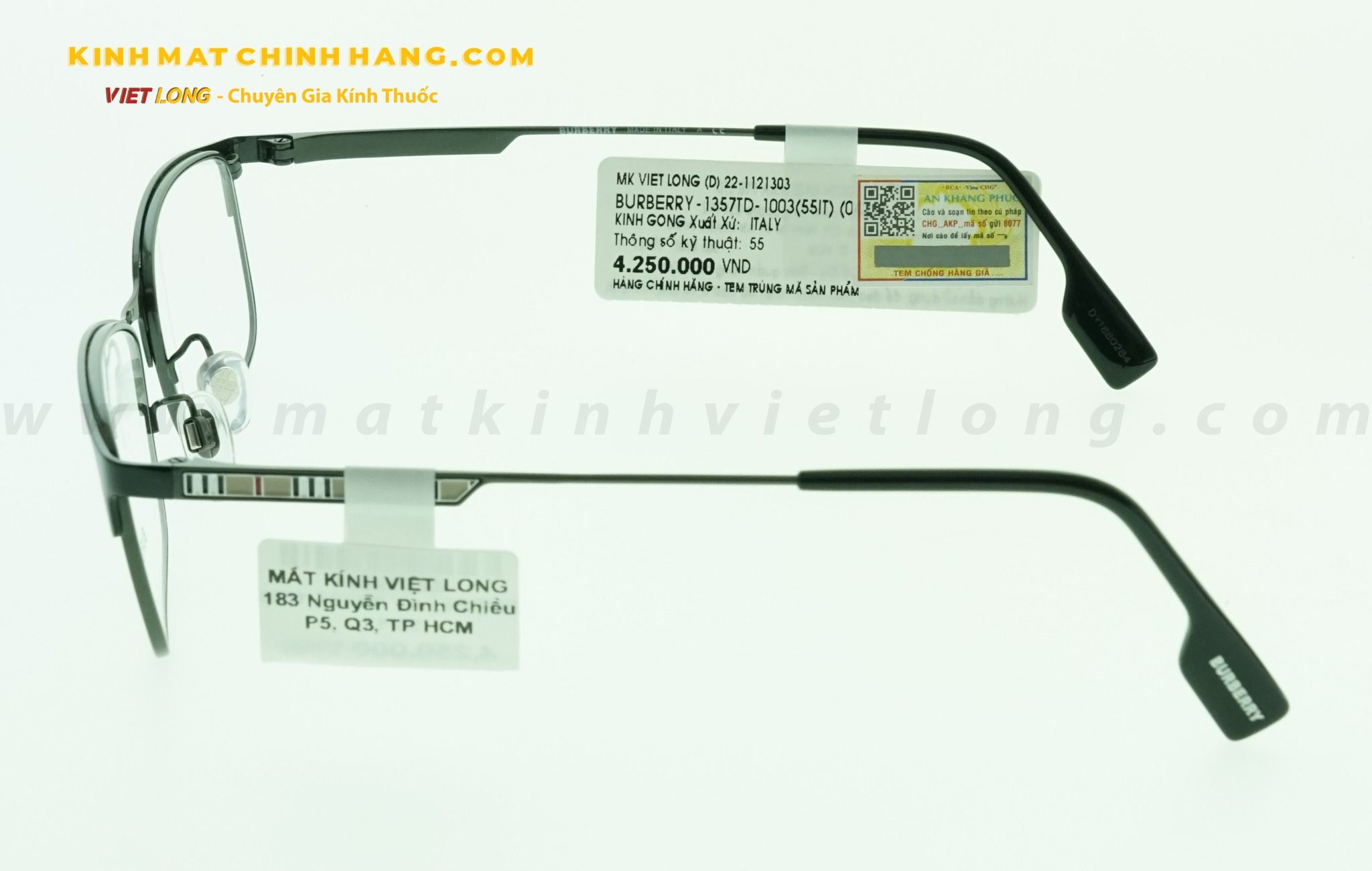  GỌNG KÍNH BURBERRY B1357-1003 55-17 