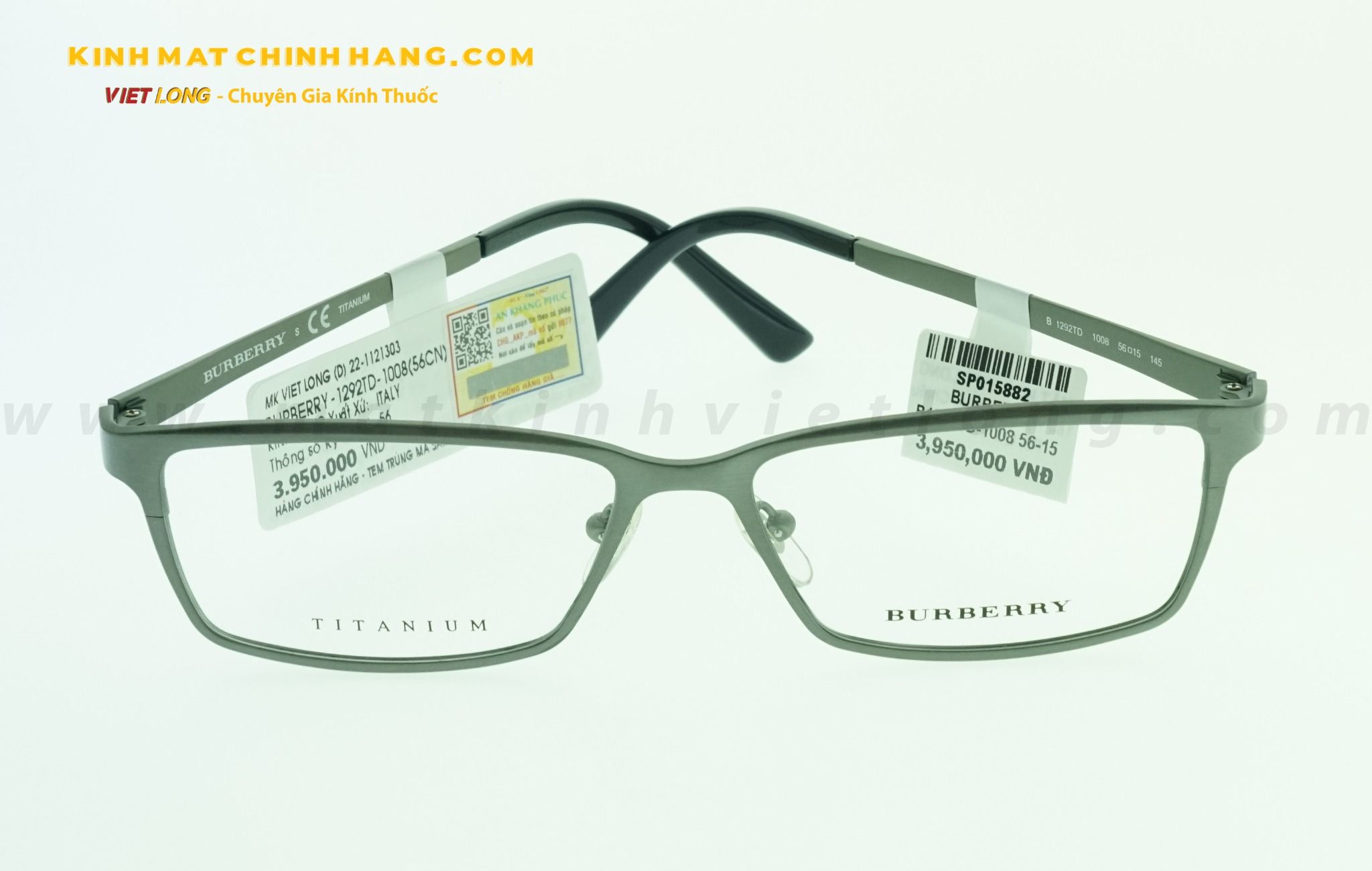  GỌNG KÍNH BURBERRY B1292TD-1008 56-15 