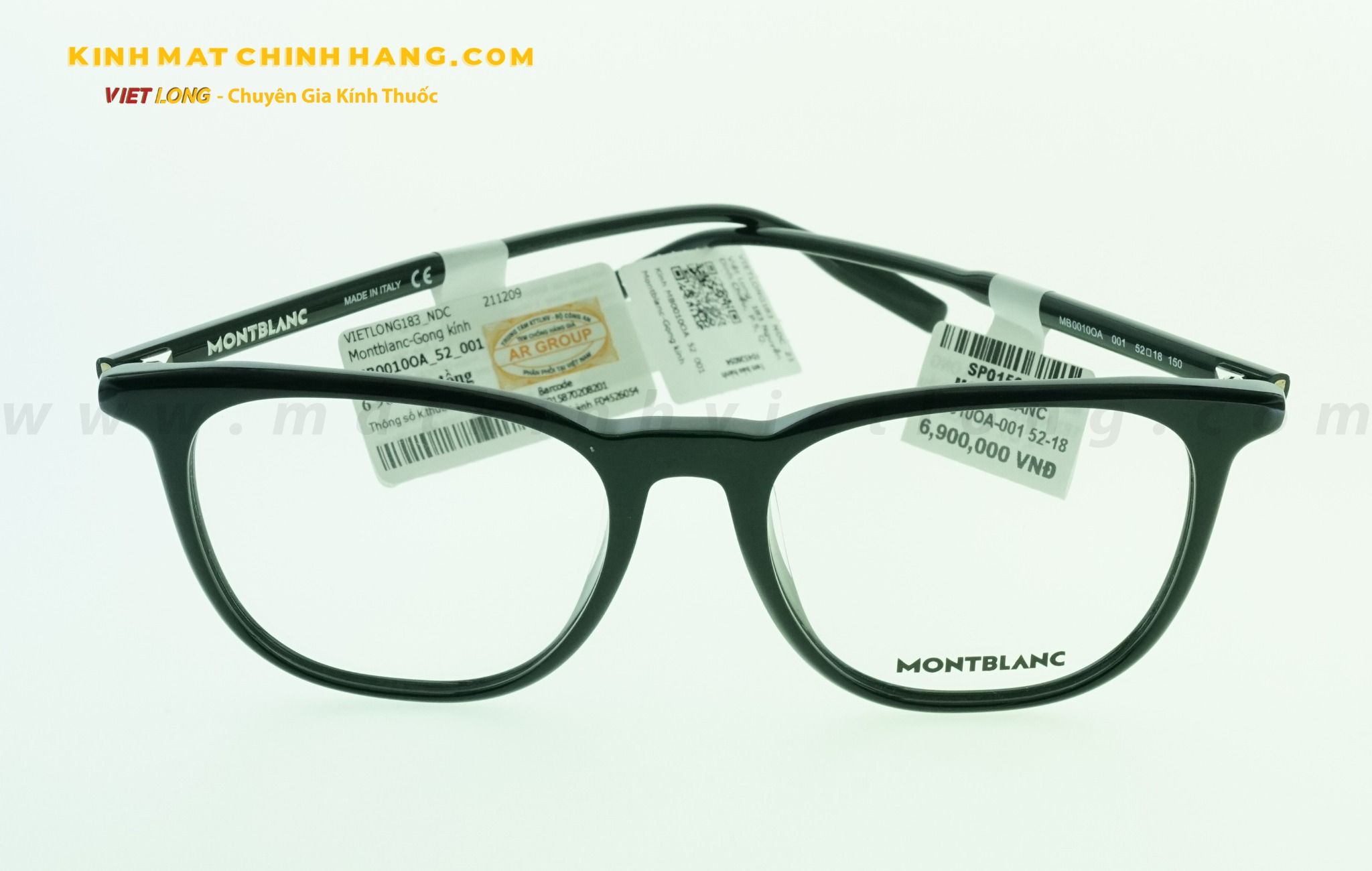  GỌNG KÍNH MONTBLANC MB0010OA-001 52-18 