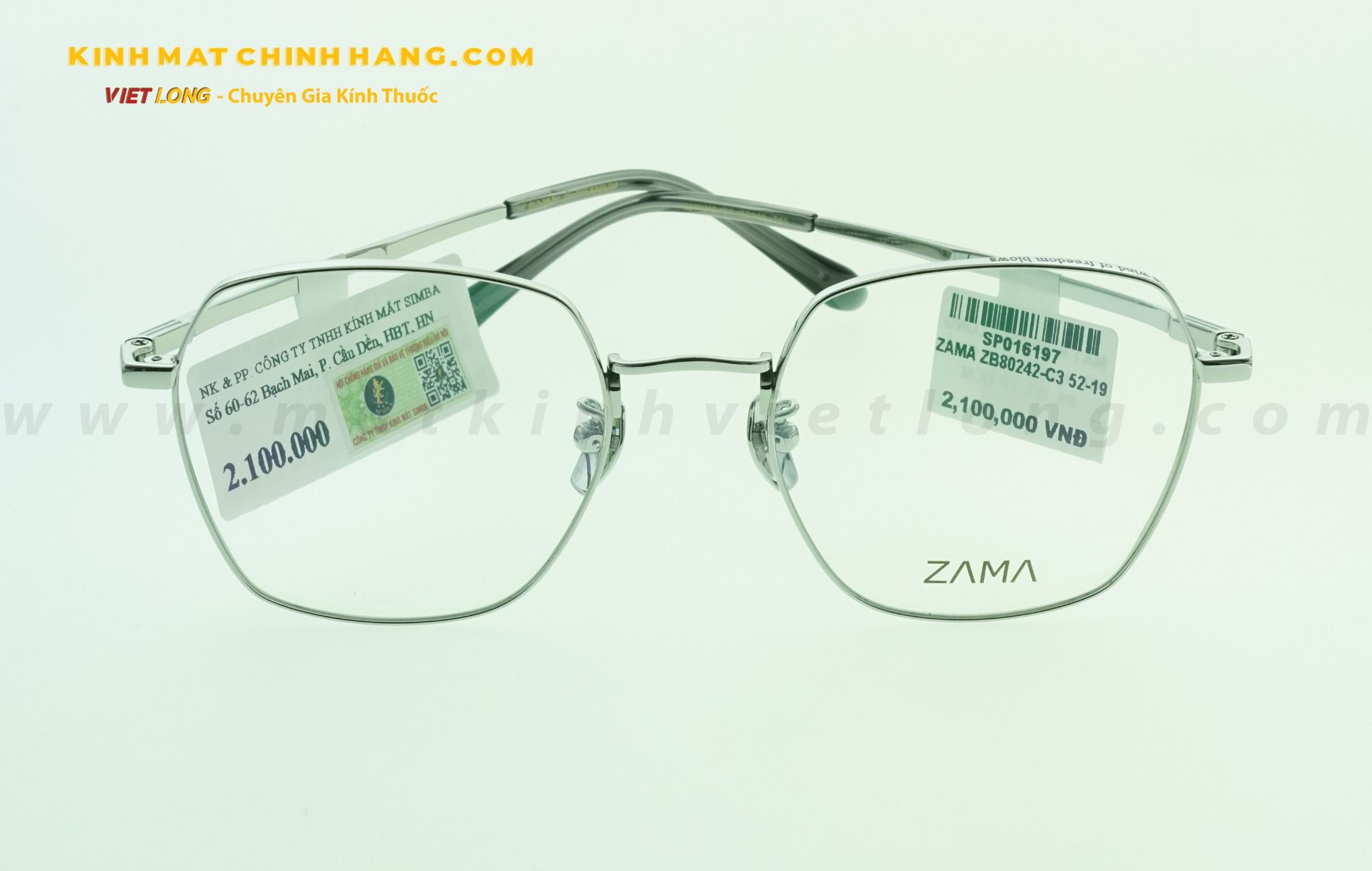  GỌNG KÍNH ZAMA ZB80242-C3 52-19 