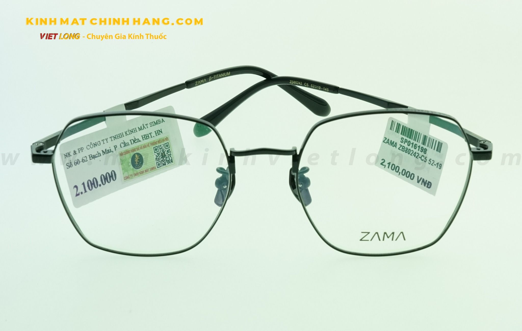  GỌNG KÍNH ZAMA ZB80242-C5 52-19 