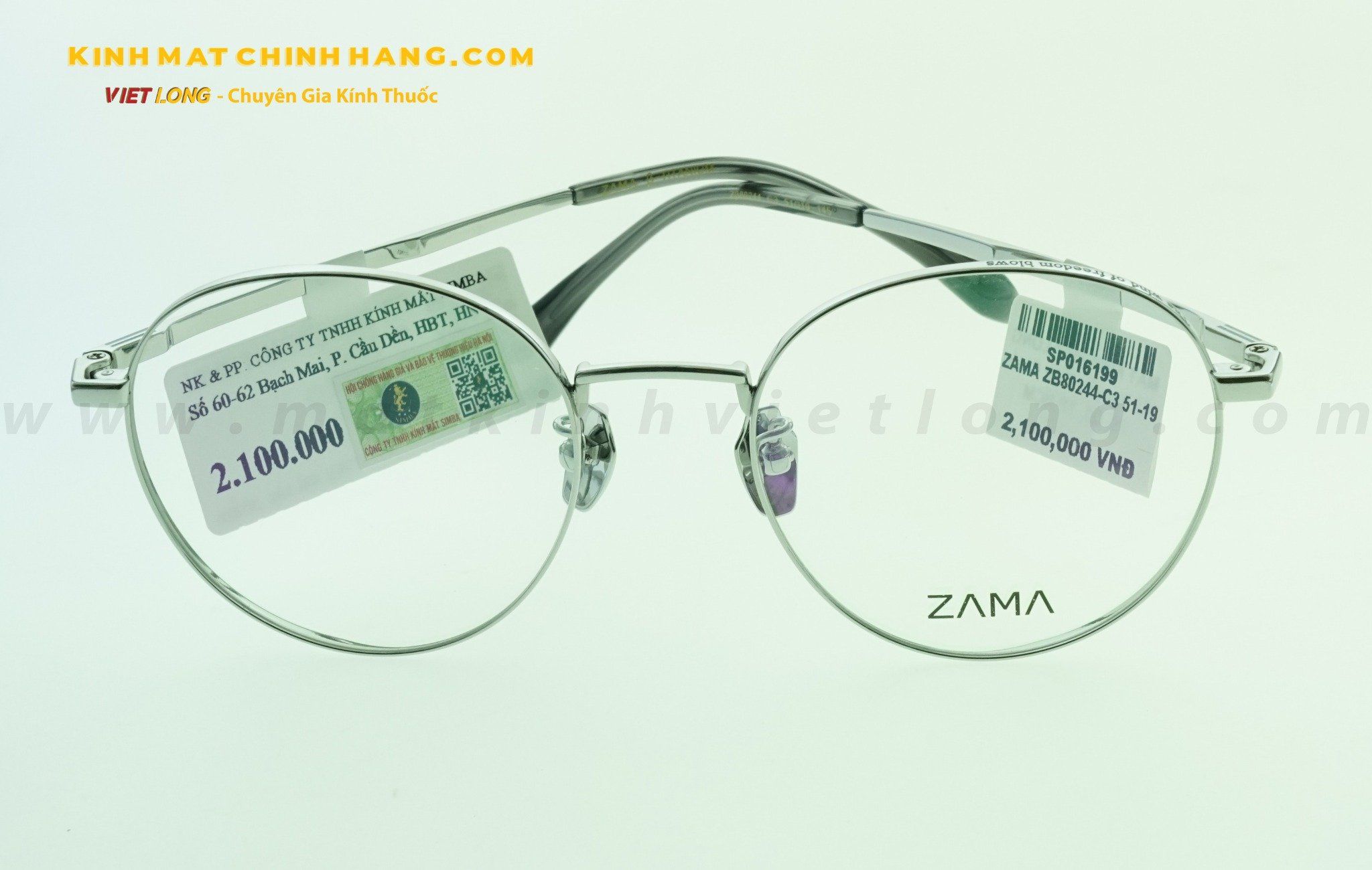  GỌNG KÍNH ZAMA ZB80244-C3 51-19 