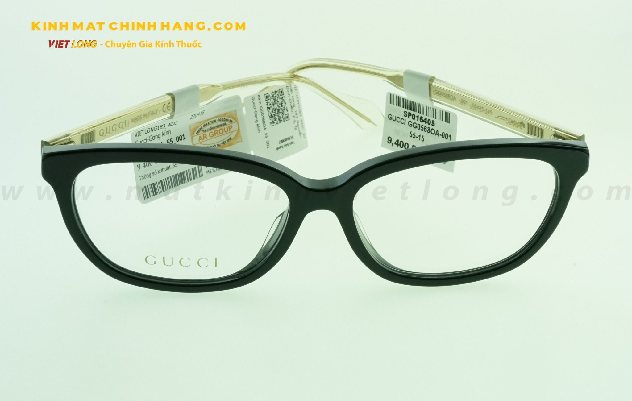  GỌNG KÍNH GUCCI GG0568OA-001 55-15 