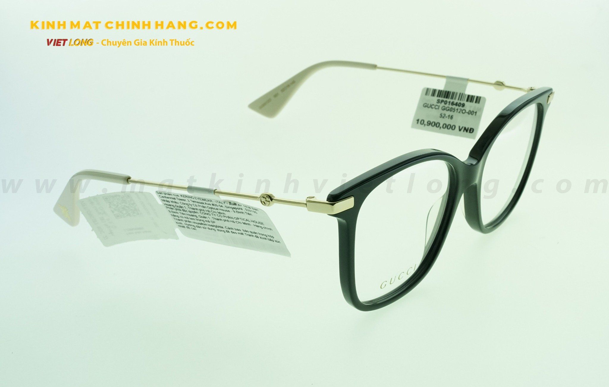  GỌNG KÍNH GUCCI GG0512O-001 52-16 