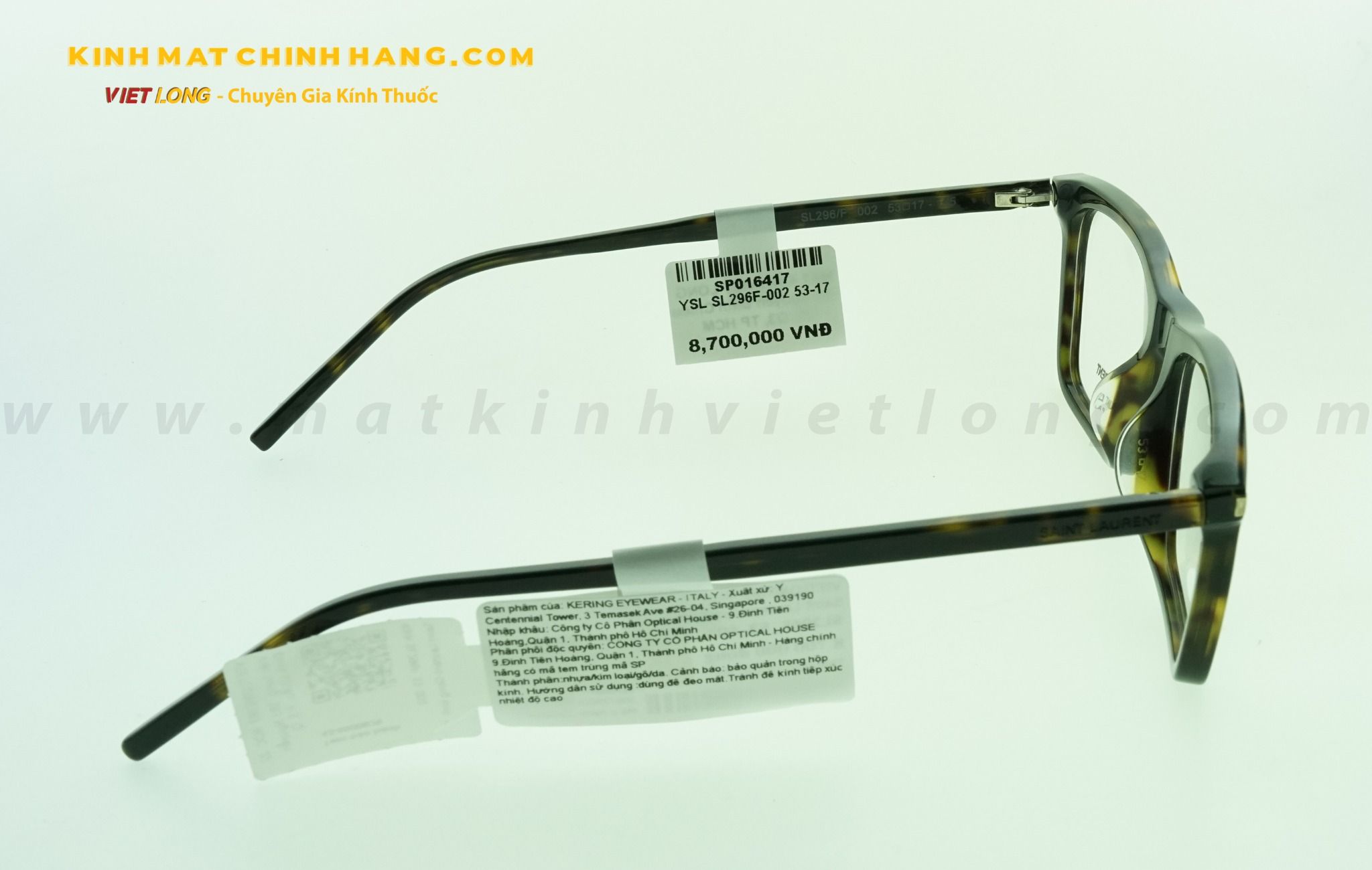  GỌNG KÍNH YSL SL296F-002 53-17 