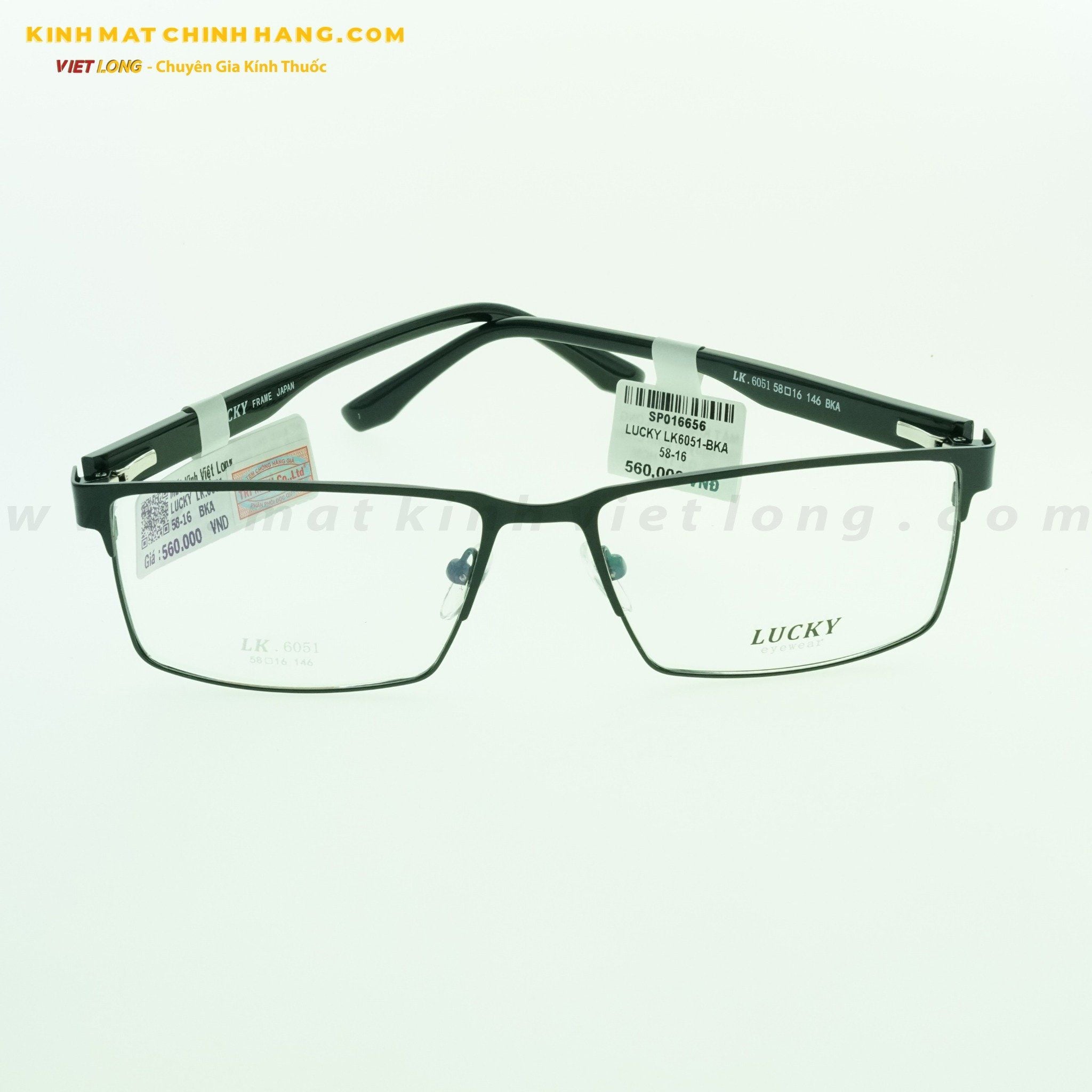  GỌNG KÍNH LUCKY LK6051-BKA 58-16 