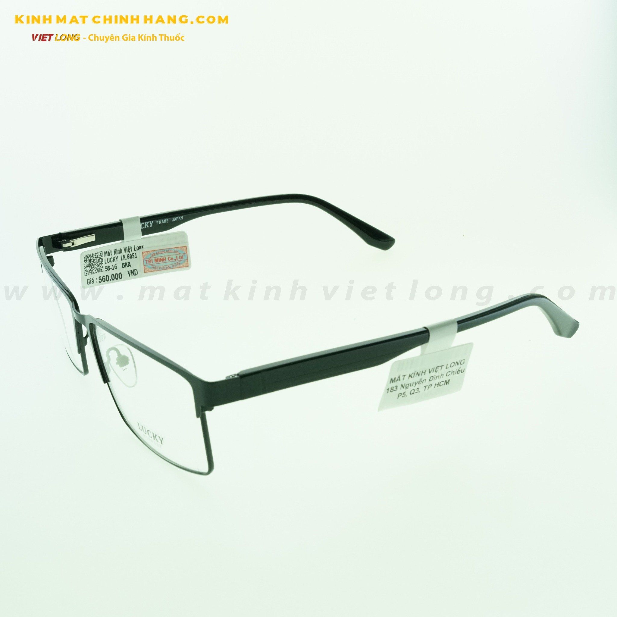  GỌNG KÍNH LUCKY LK6051-BKA 58-16 