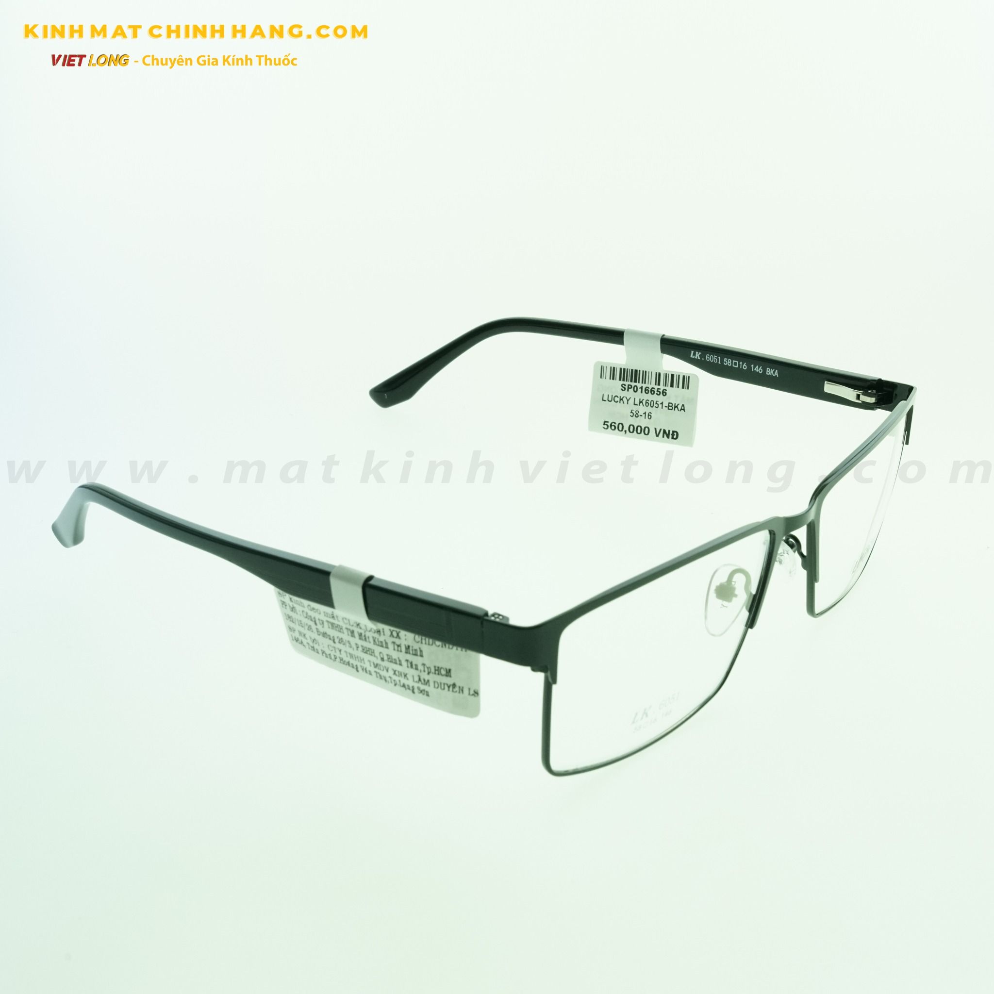  GỌNG KÍNH LUCKY LK6051-BKA 58-16 