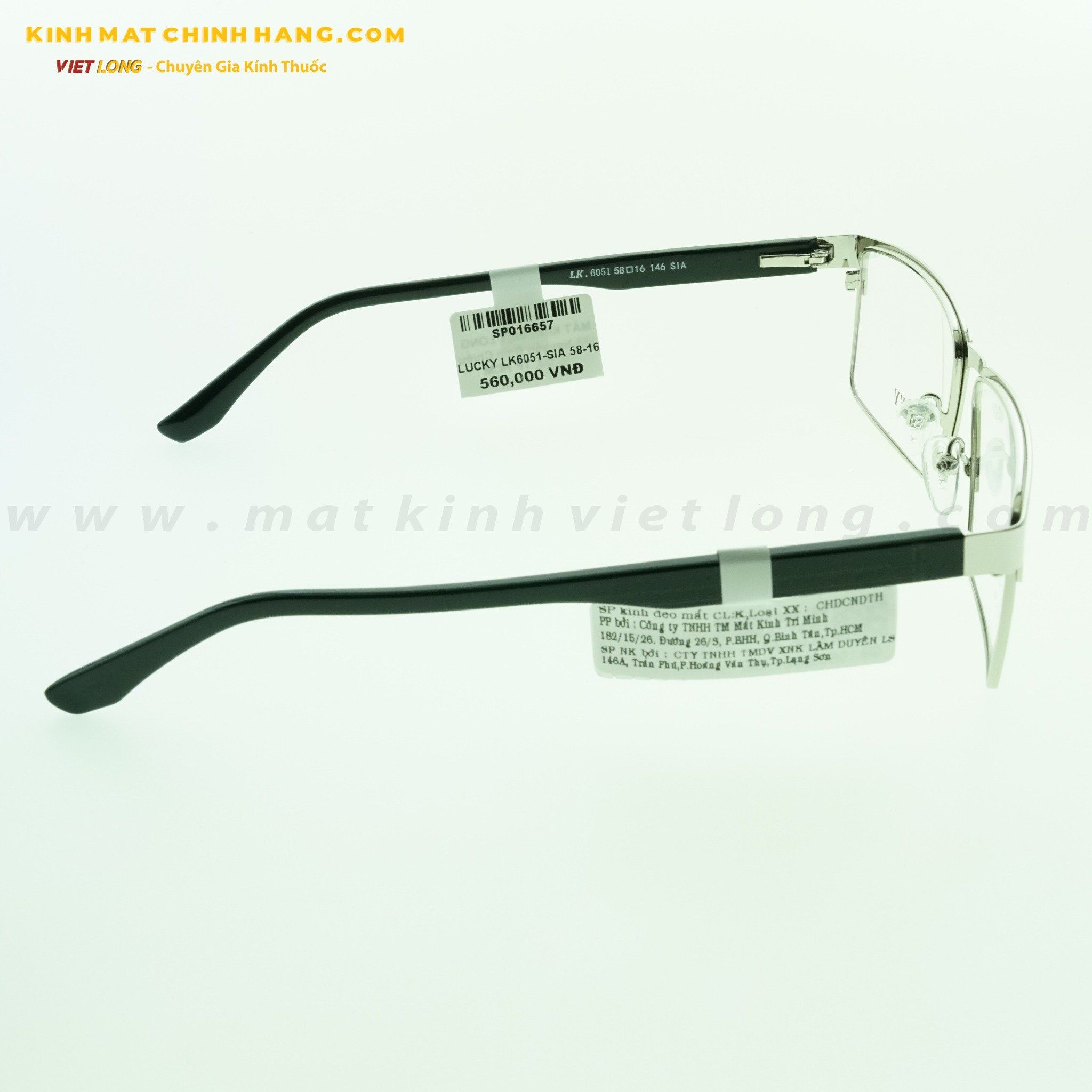  GỌNG KÍNH LUCKY LK6051-SIA 58-16 