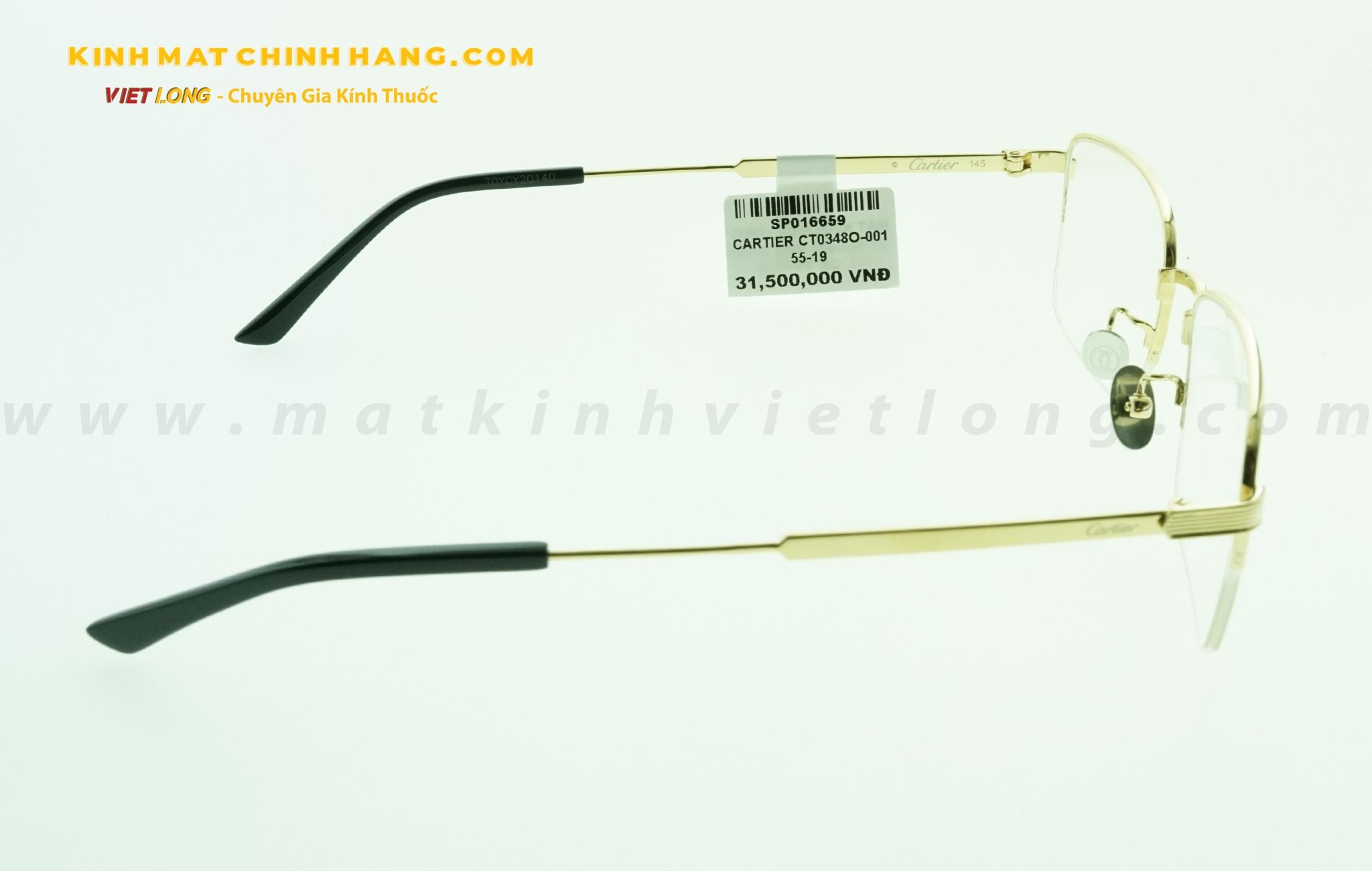  GỌNG KÍNH CARTIER CT0348O-001 55-19 