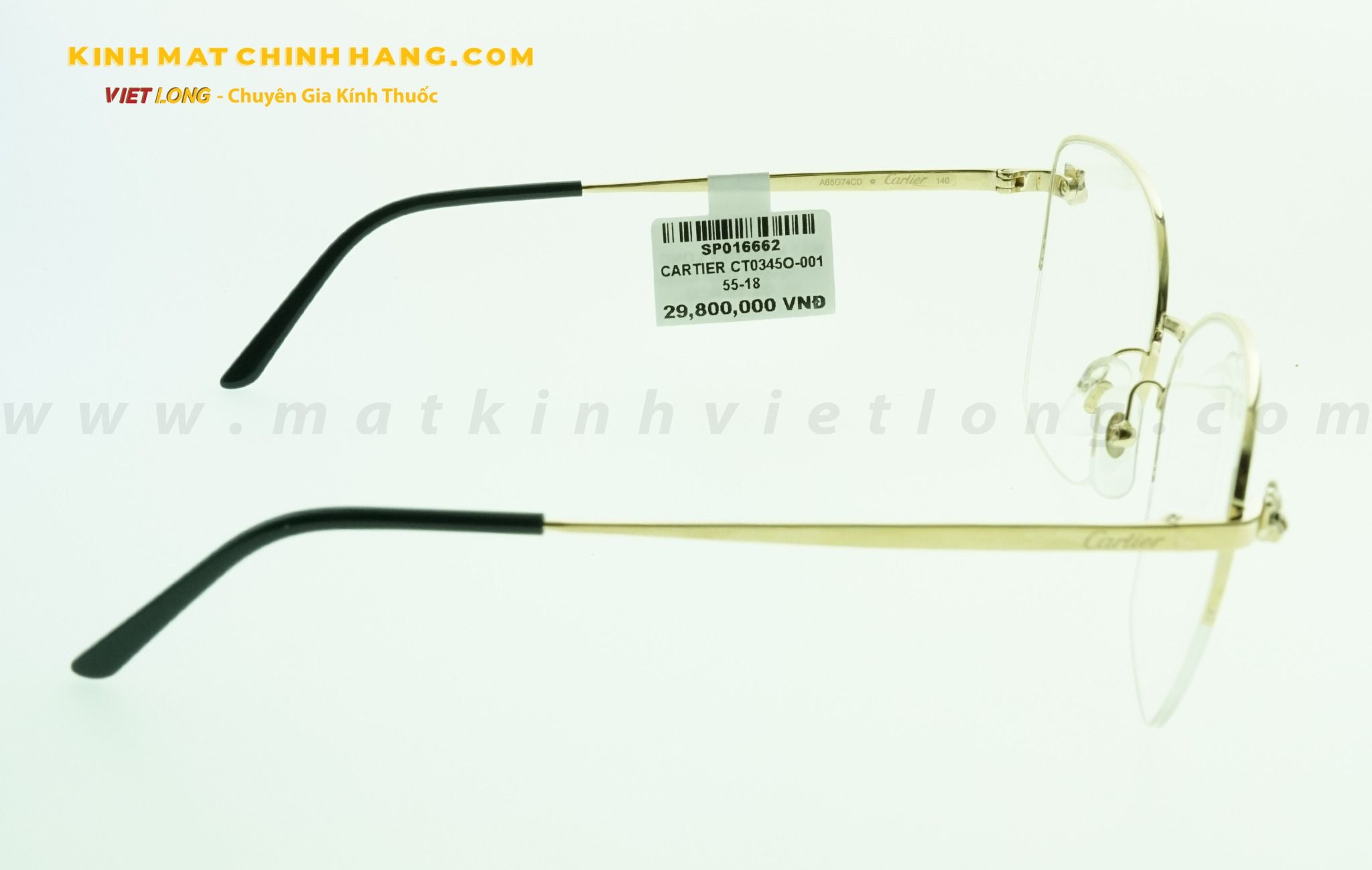  GỌNG KÍNH CARTIER CT0345O-001 55-18 