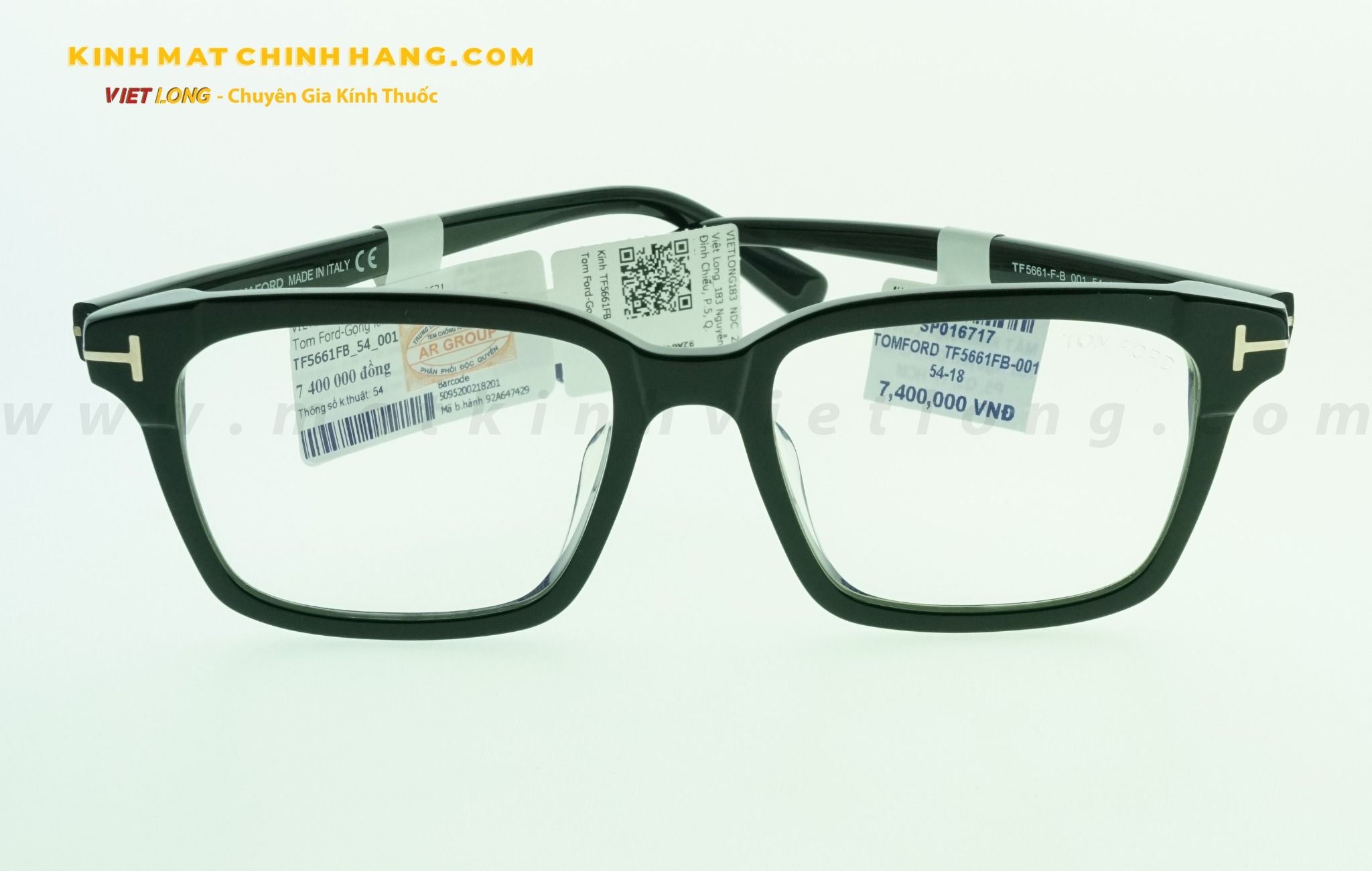  GỌNG KÍNH TOMFORD TF5661FB-001 54-18 