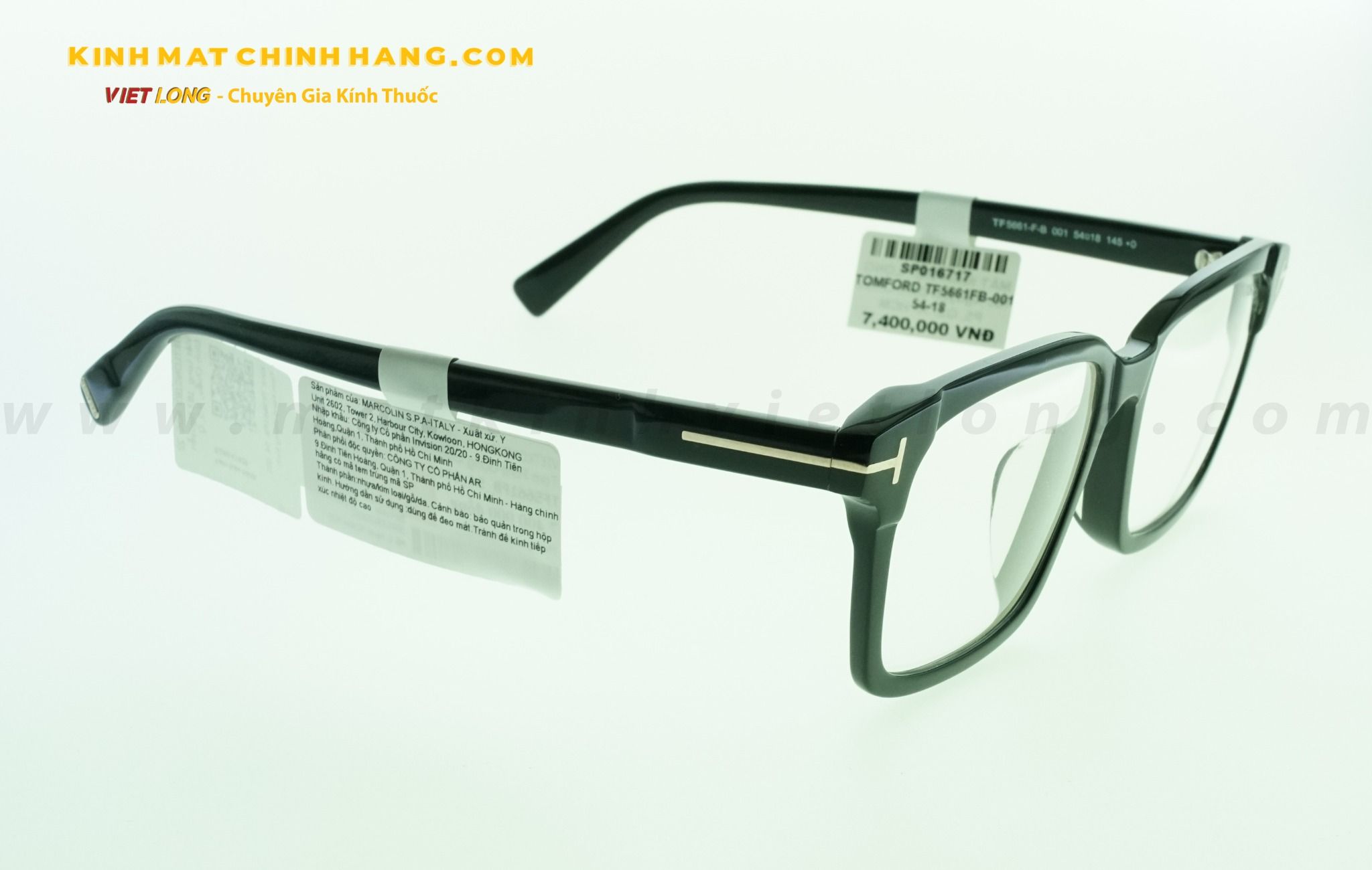  GỌNG KÍNH TOMFORD TF5661FB-001 54-18 