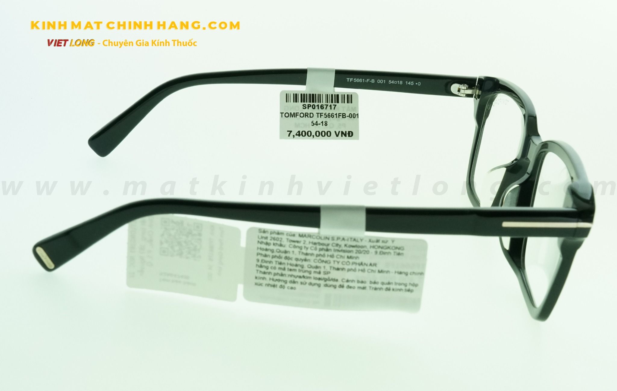  GỌNG KÍNH TOMFORD TF5661FB-001 54-18 