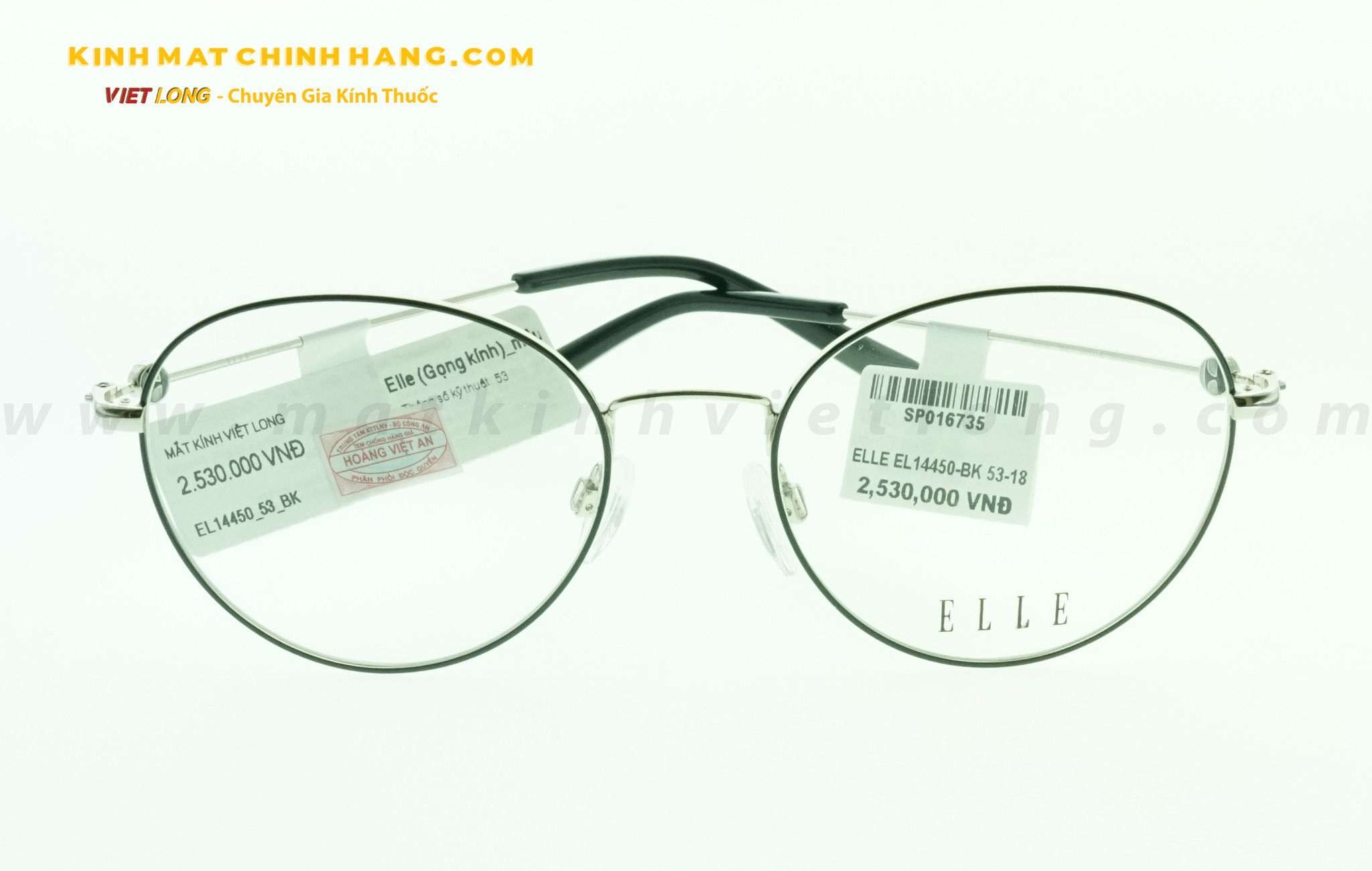  GỌNG KÍNH ELLE EL14450-BK 53-18 