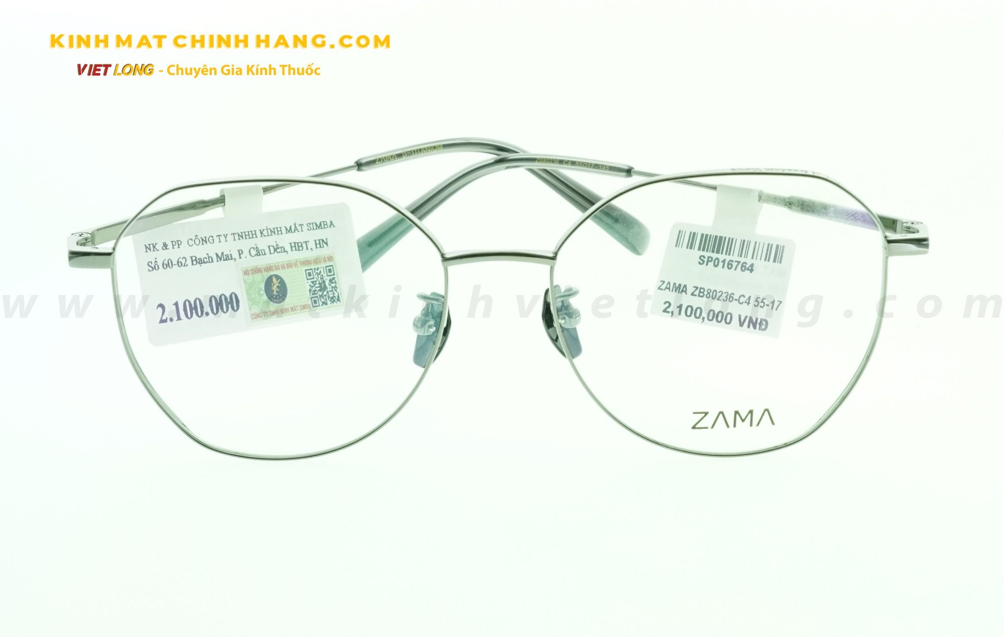  GỌNG KÍNH ZAMA ZB80236-C4 55-17 