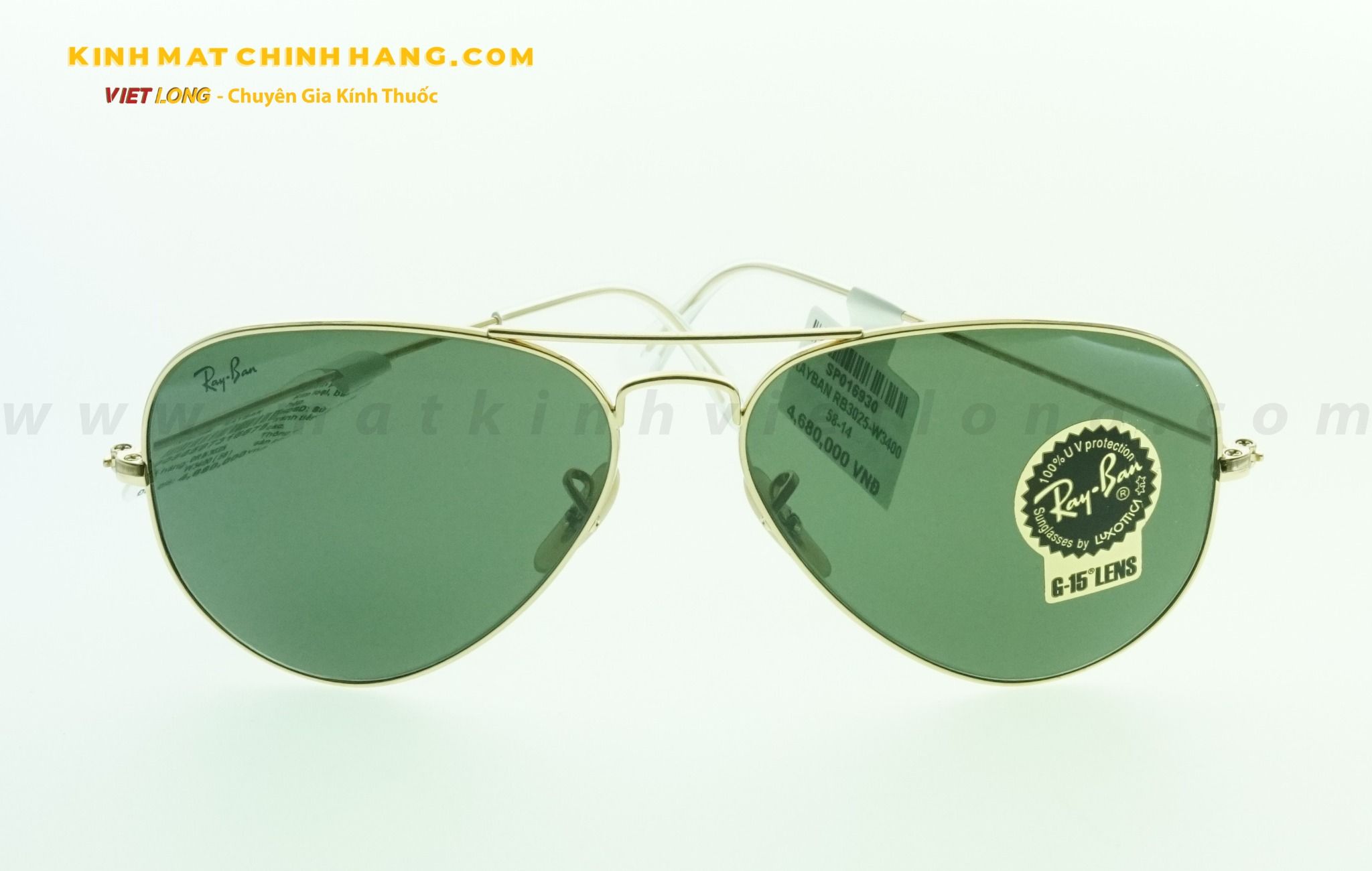 KÍNH MÁT RAYBAN RB3025-W3400 58-14 – VIỆT LONG Chăm sóc mắt với