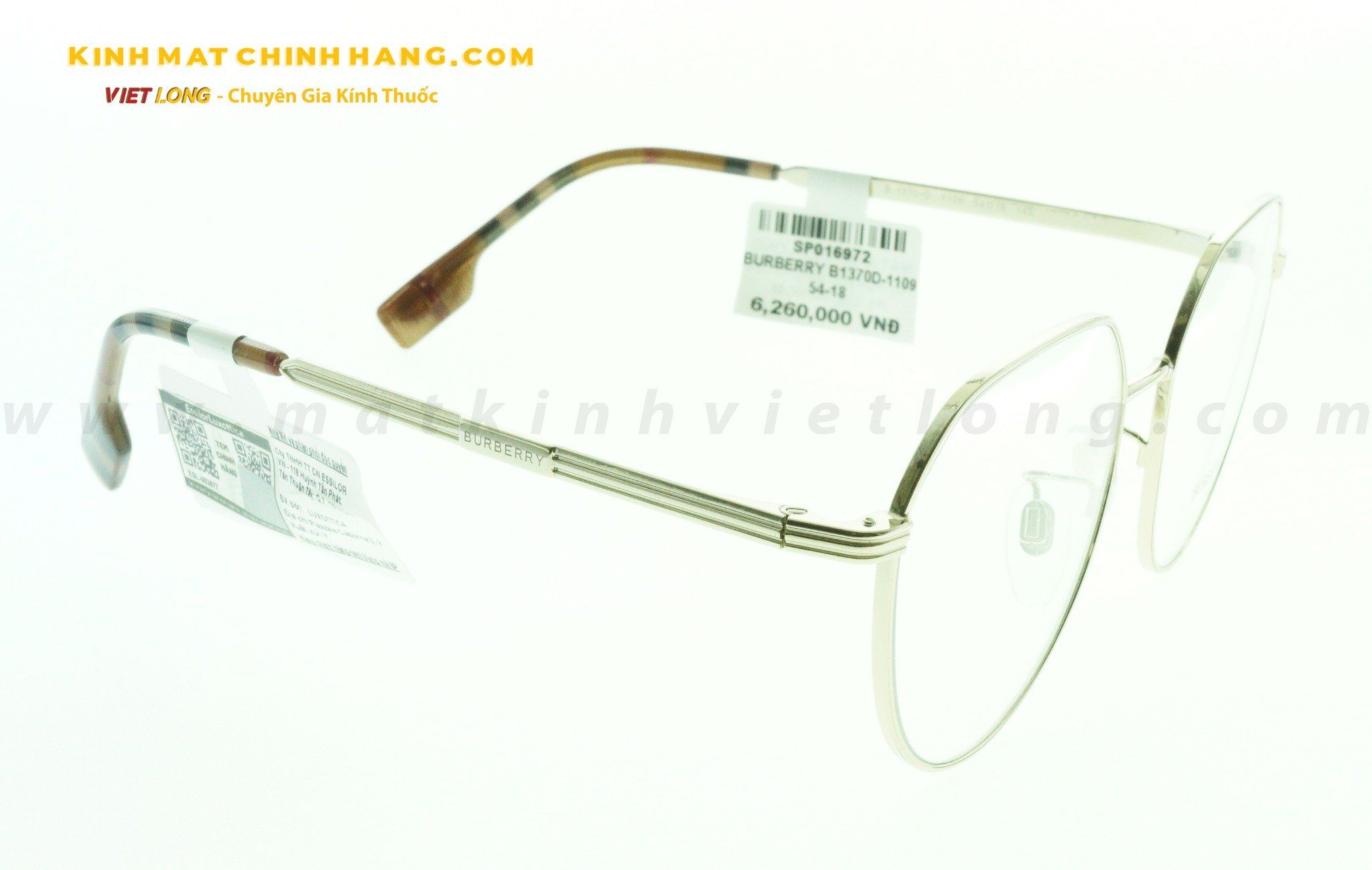  GỌNG KÍNH BURBERRY B1370D-1109 54-18 