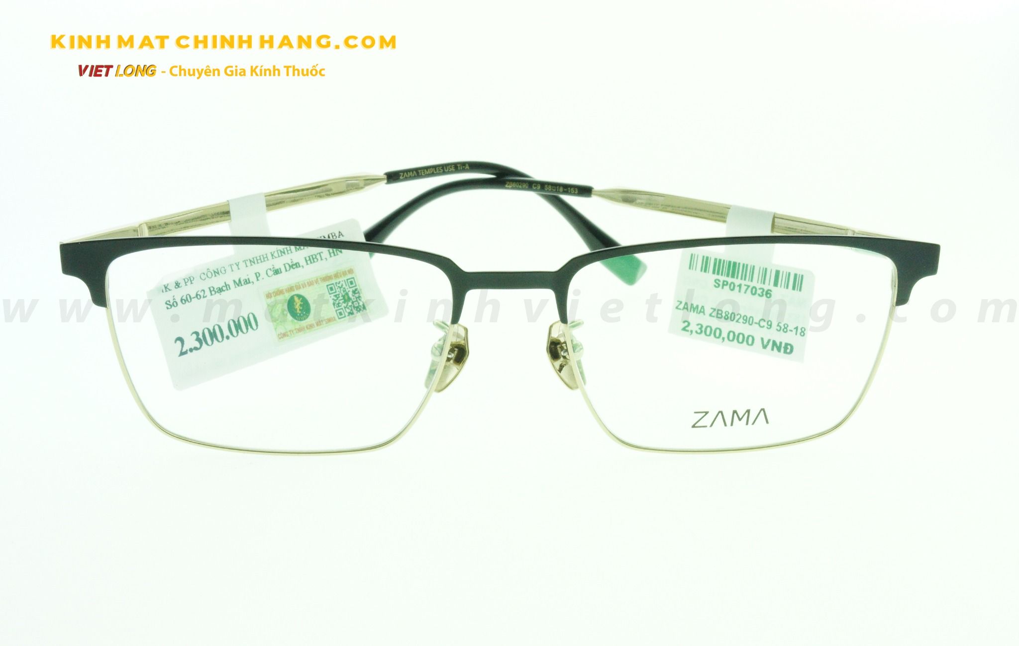  GỌNG KÍNH ZAMA ZB80290-C9 58-18 